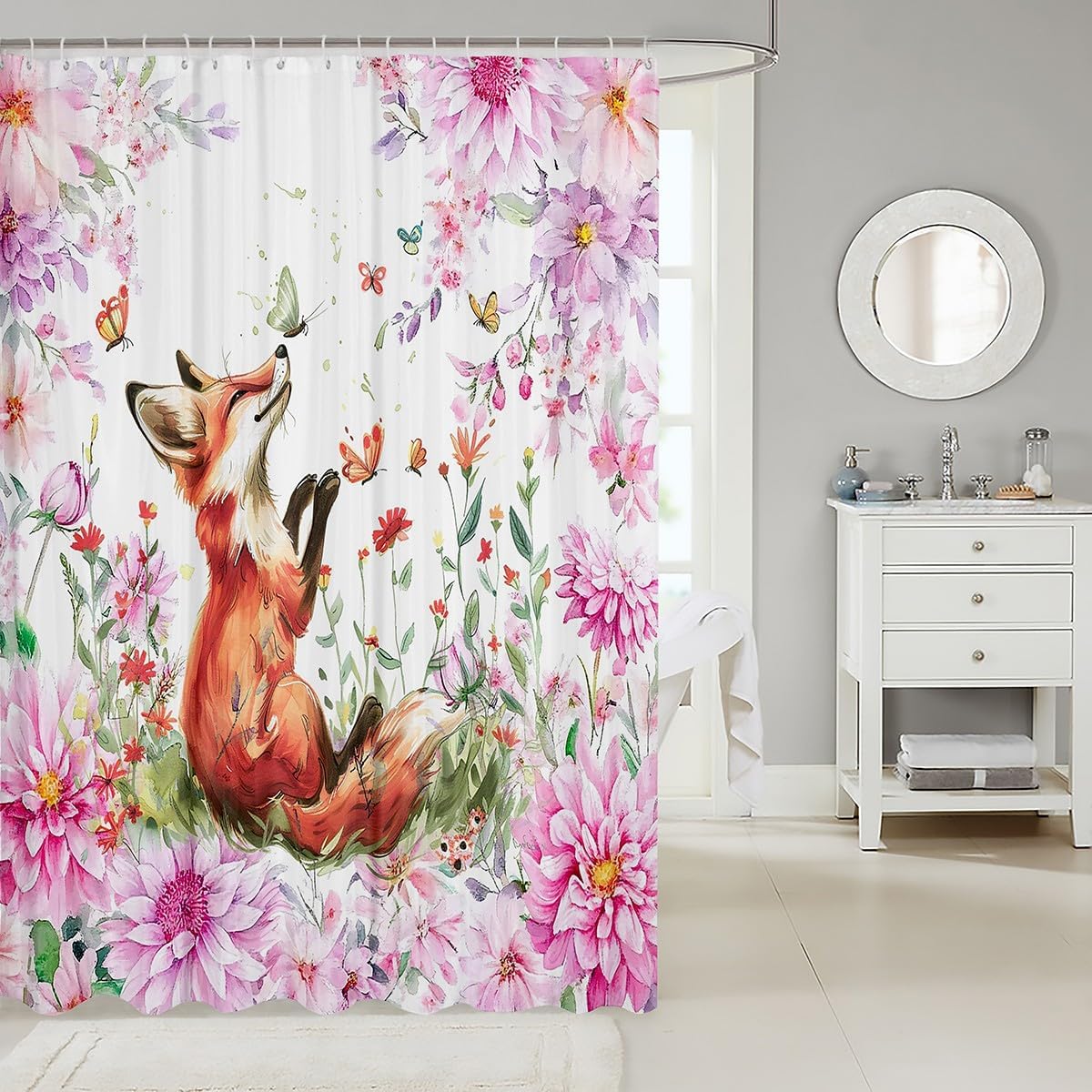 Woodland Fox Bath Curtain