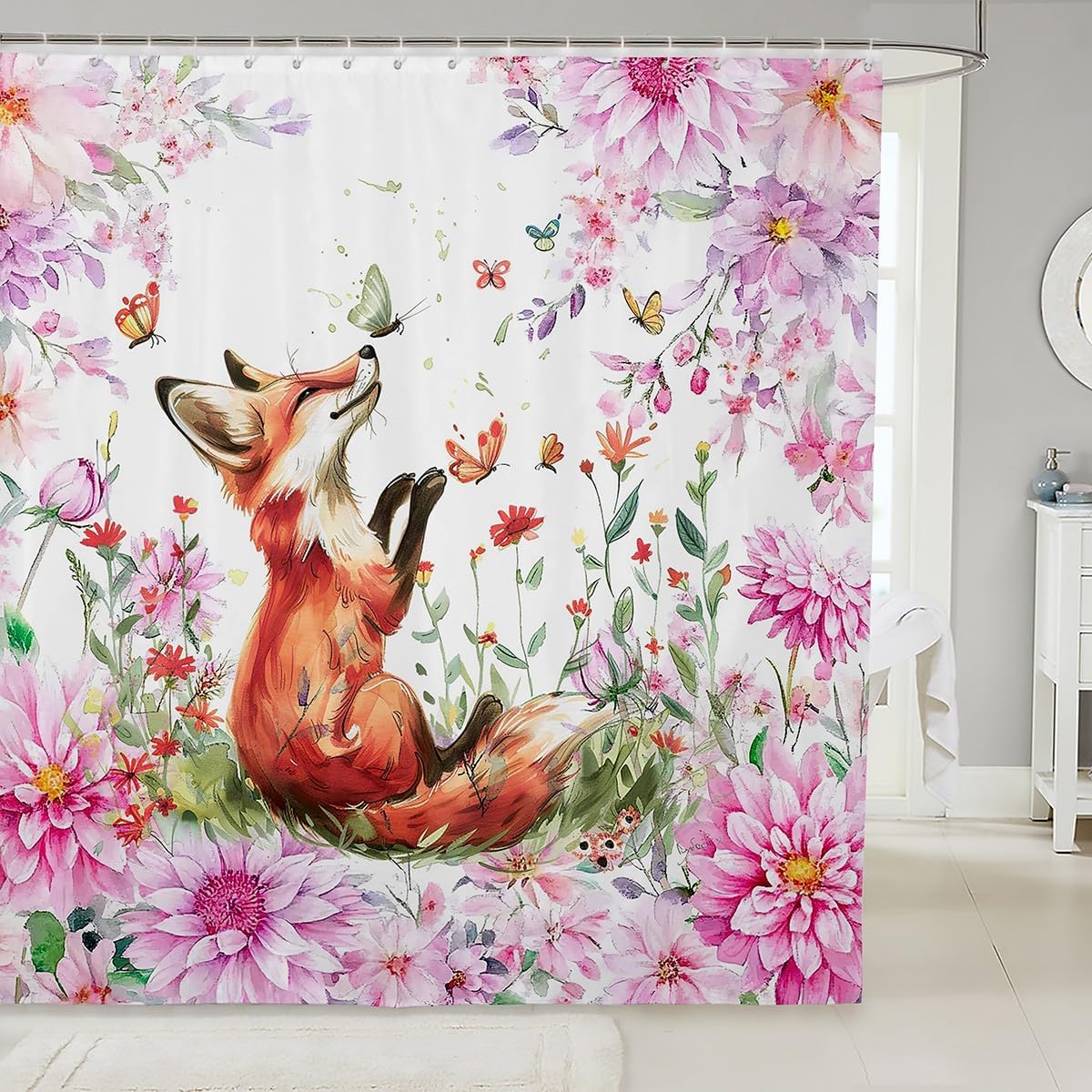 Woodland Fox Bath Curtain