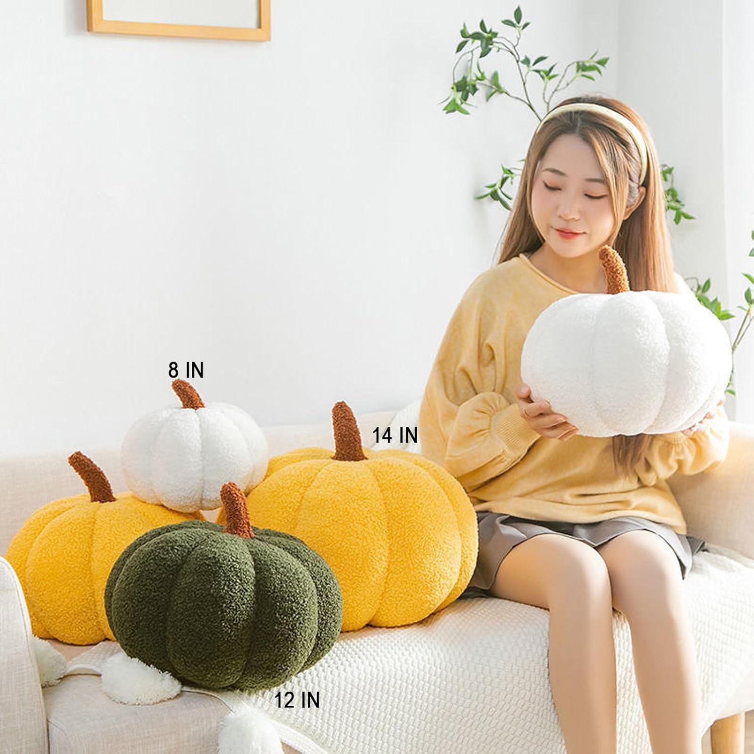 Kelud Halloween Plush Pumpkin Throw Pillow