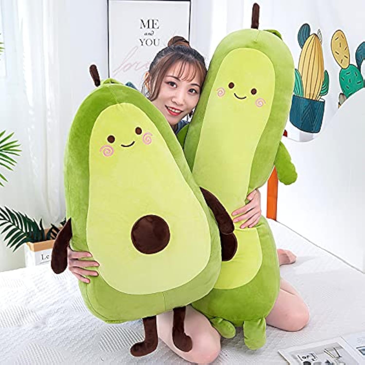 27 Inch Green Large Avocado Plush Toy Pillow Doll Seated-35 Inch
