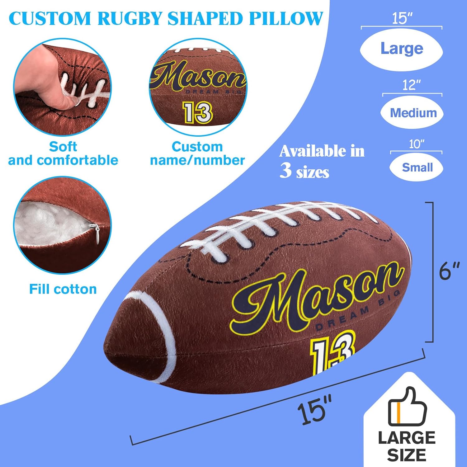 Baoshi Custom Football Pillow