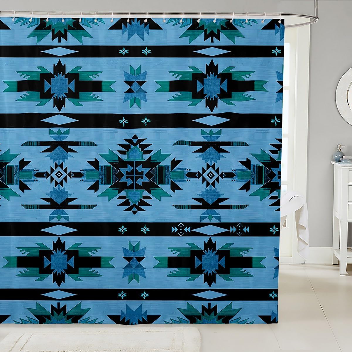 Jejeloiu Kids Western Shower Curtain Set 1