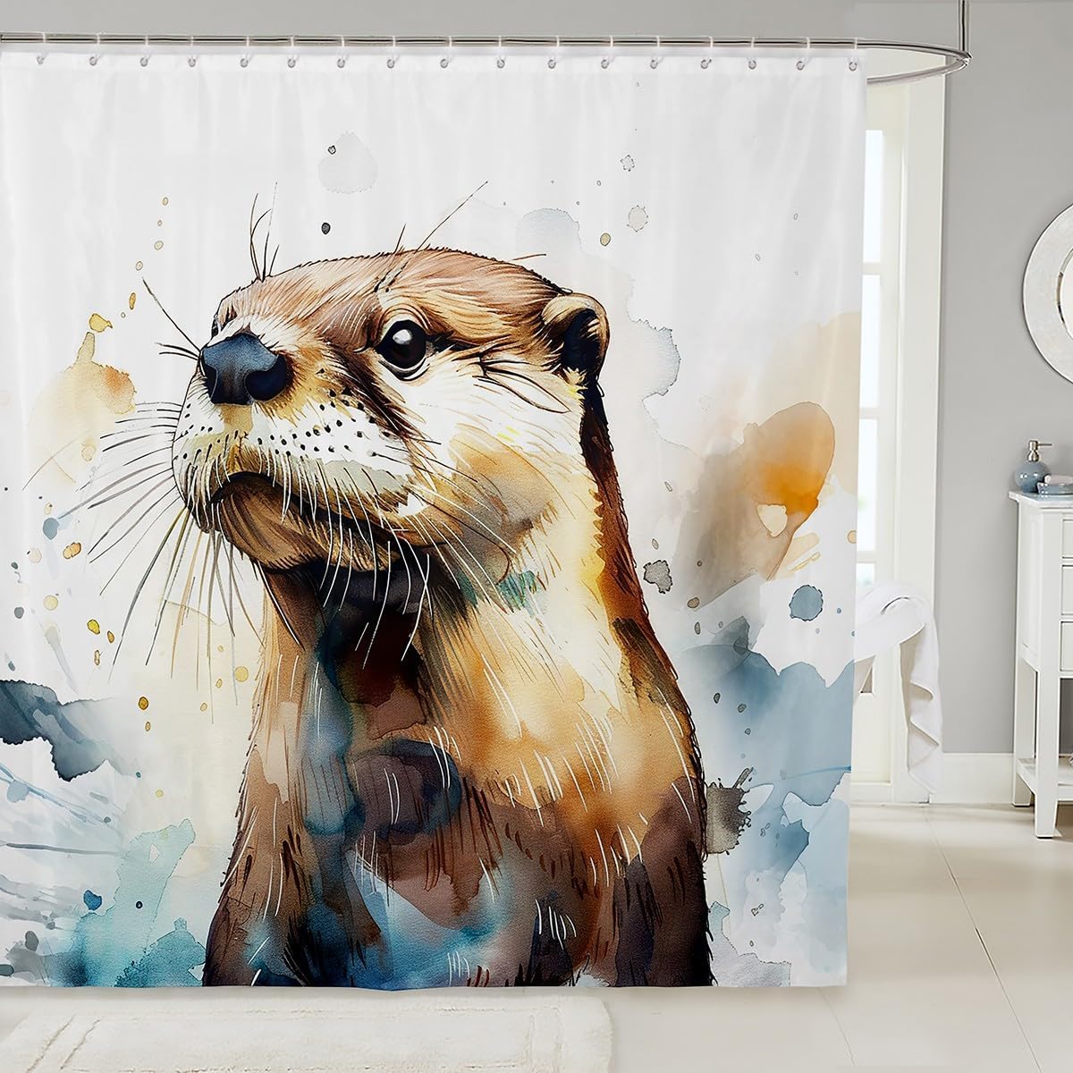 Feelyou Brown Otter Bathroom Shower Curtain Set