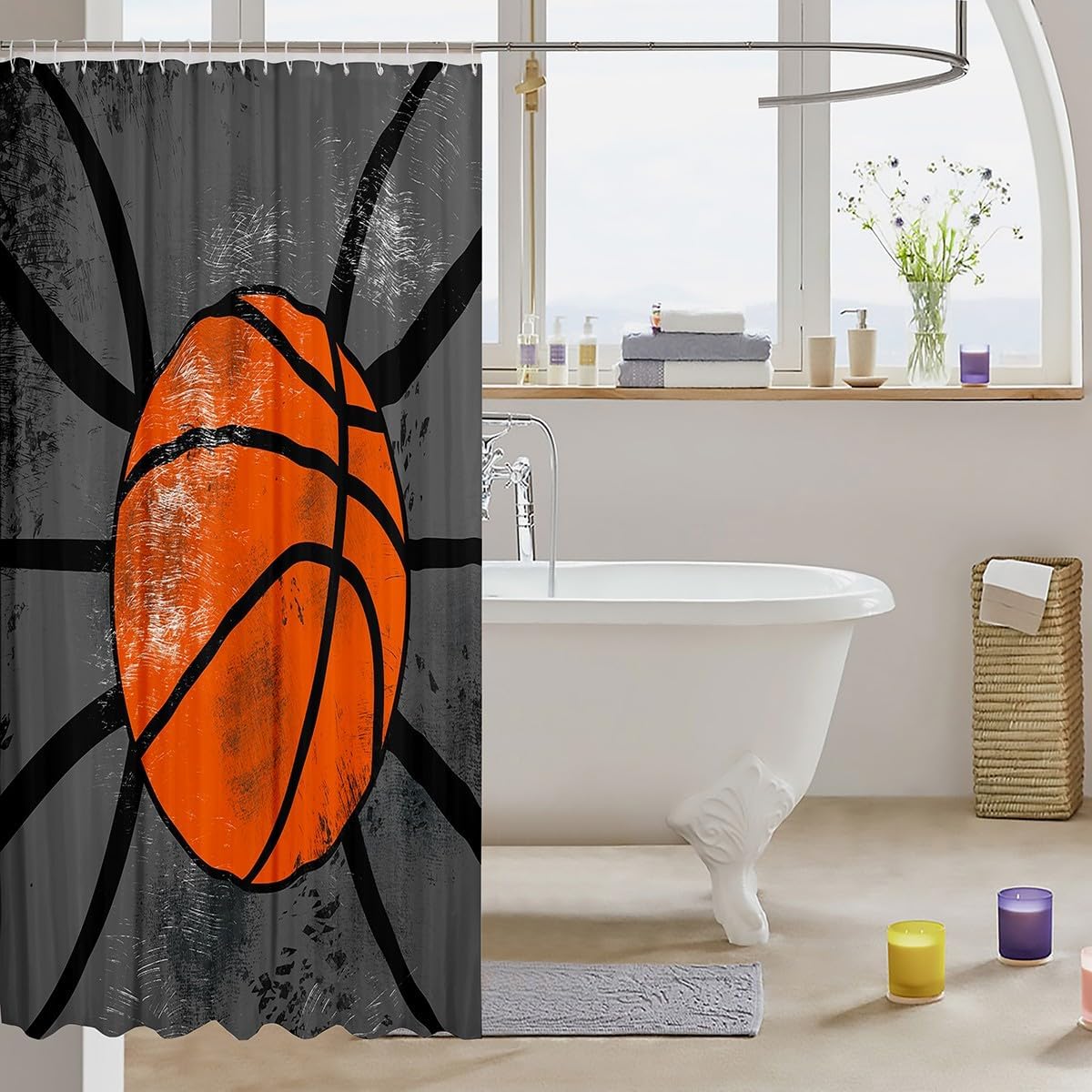 Feelyou Basketball 72x72 shower curtain Boys Girls Kids