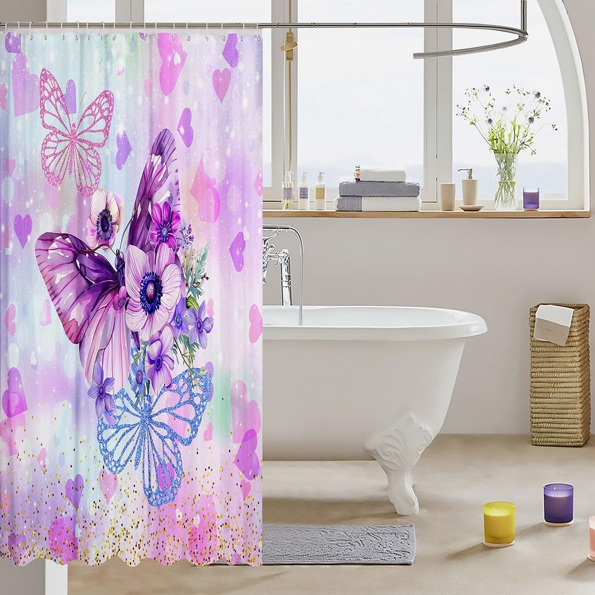 Manfei Butterfly Bath Curtains