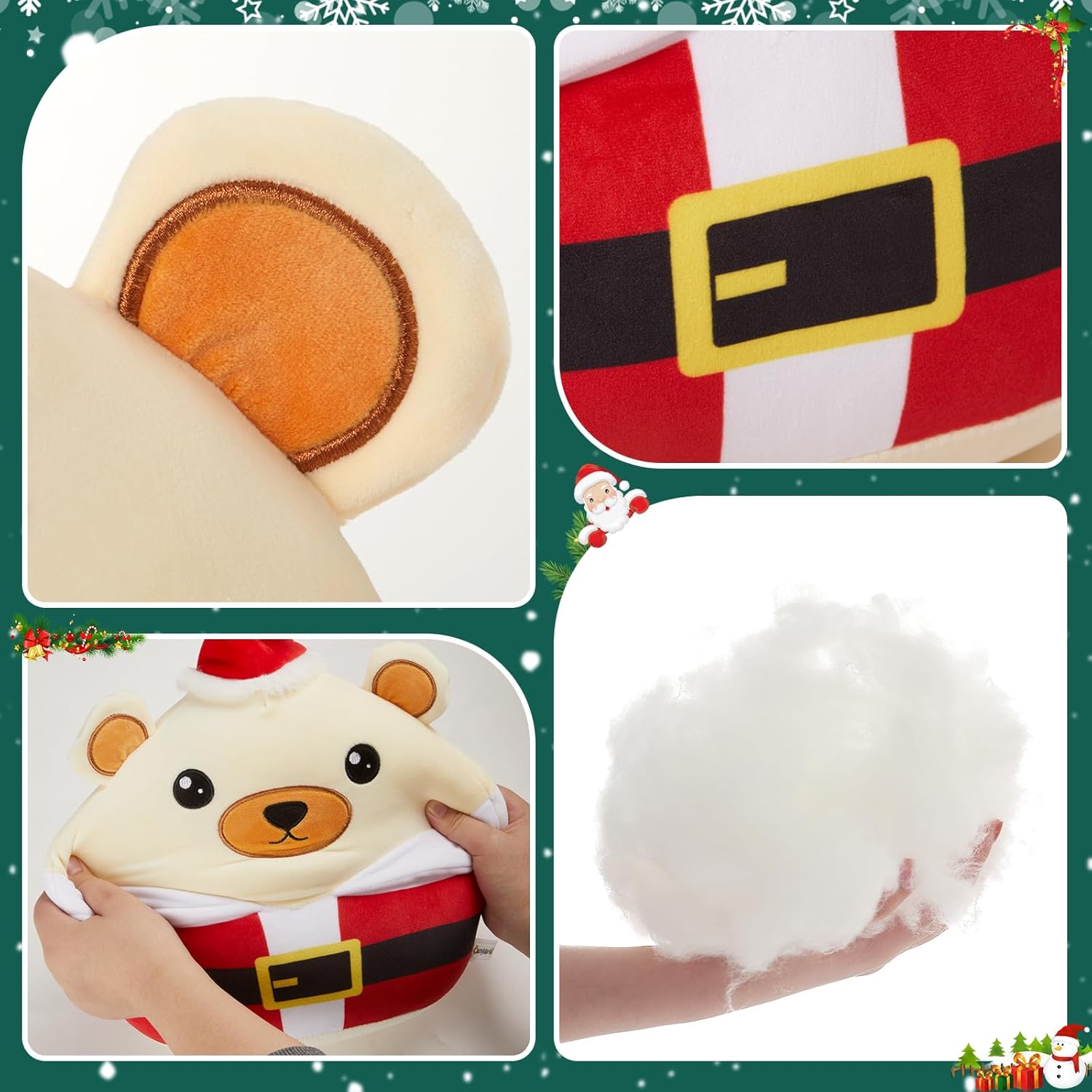 Cozy Bear Christmas Plush Pillow Perfect Cuddle Buddy
