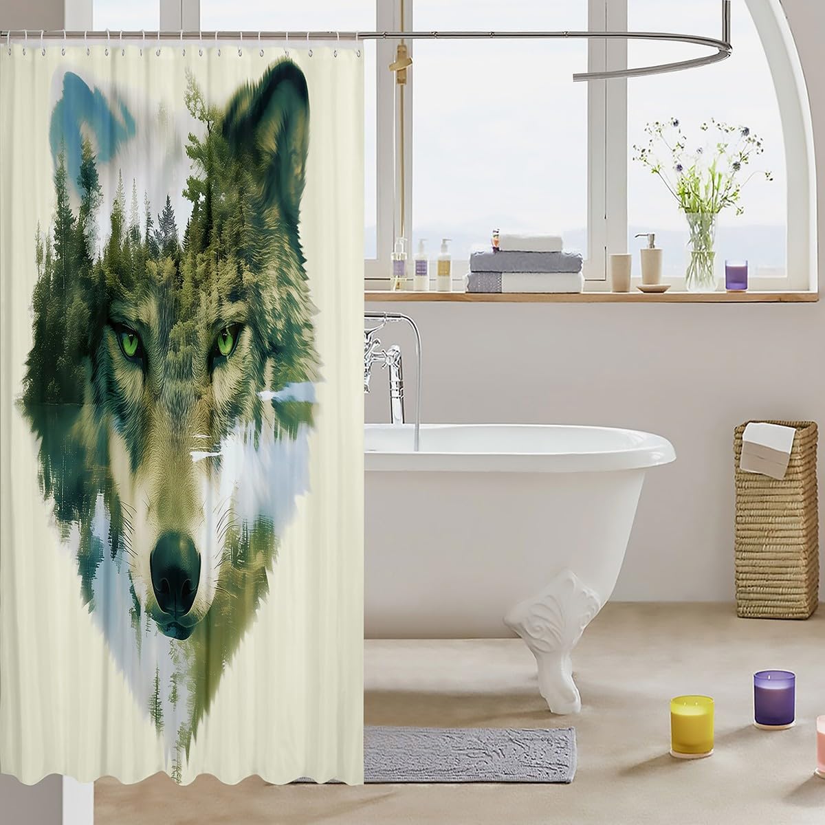 Feelyou Wolf Shower Curtain 72x72 Inches