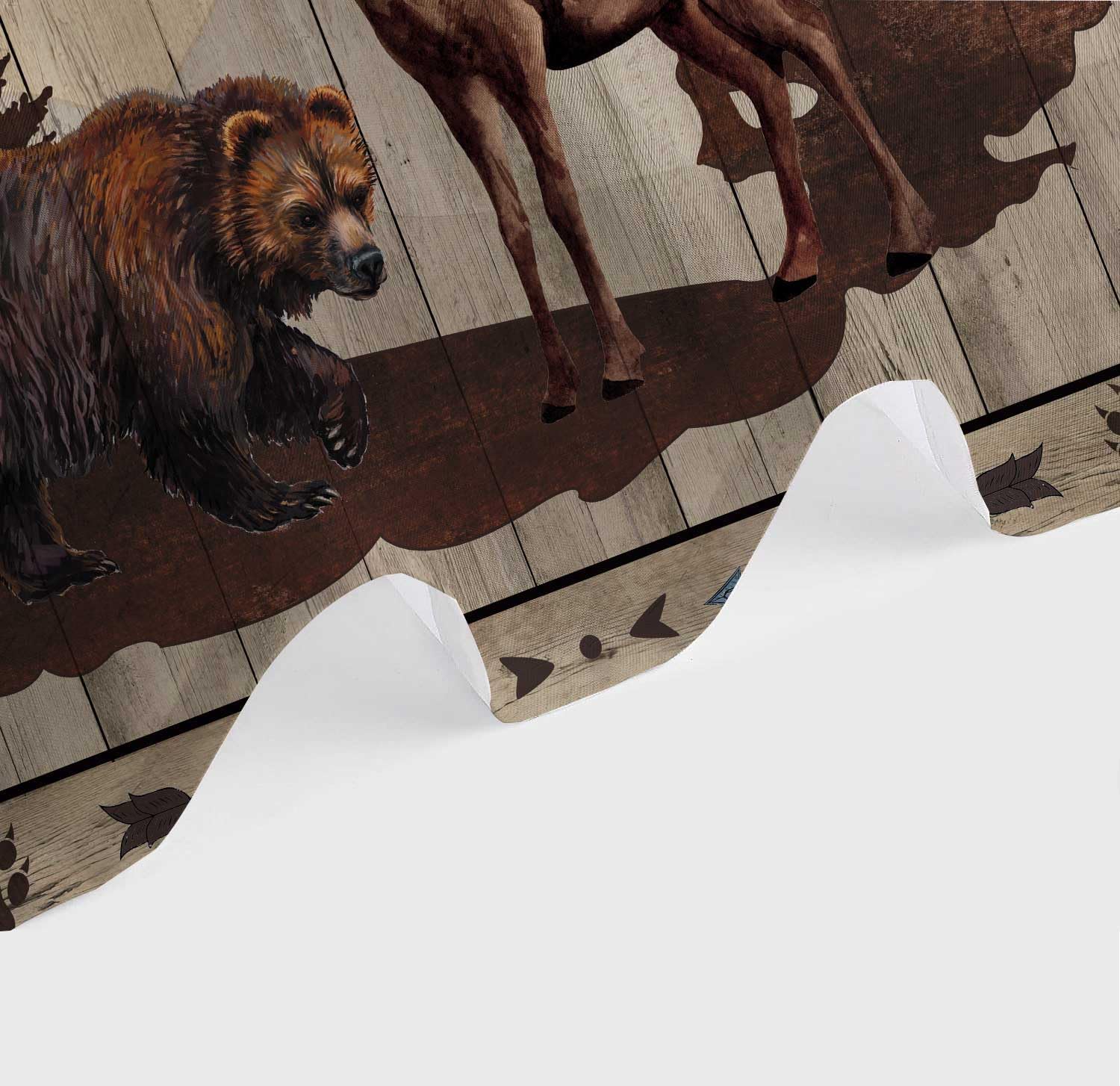 Rustic Cabin Shower Curtain with Hooks