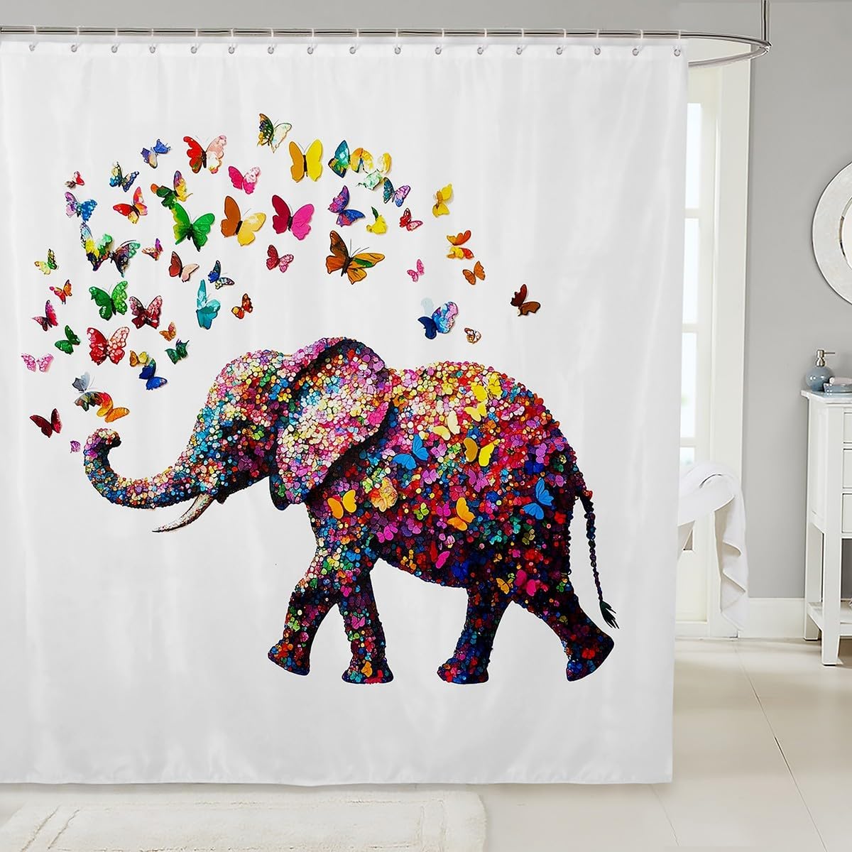E Kenneth Elephant Bath Curtain Set