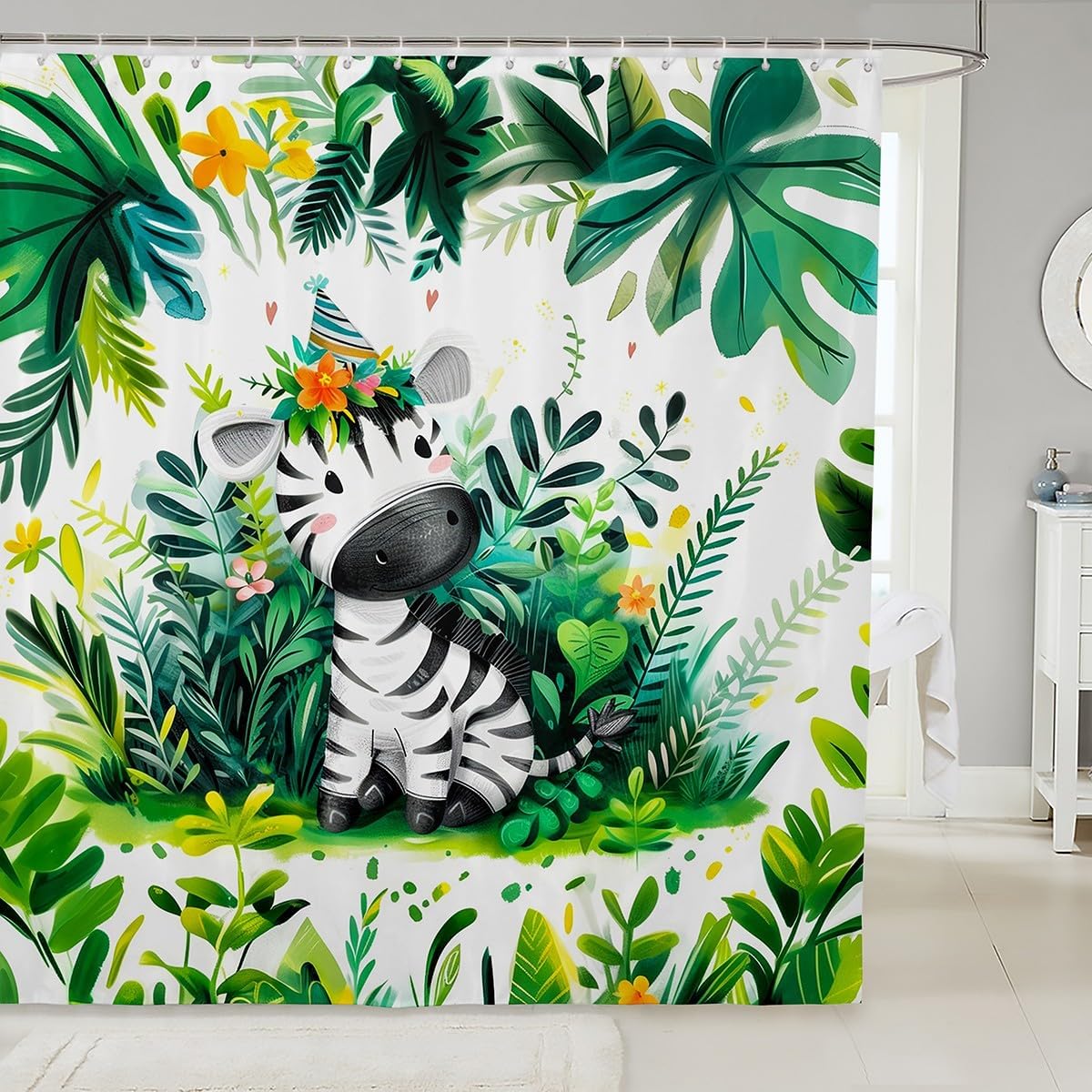Feelyou Zebra Bath Curtain 72x78 Set