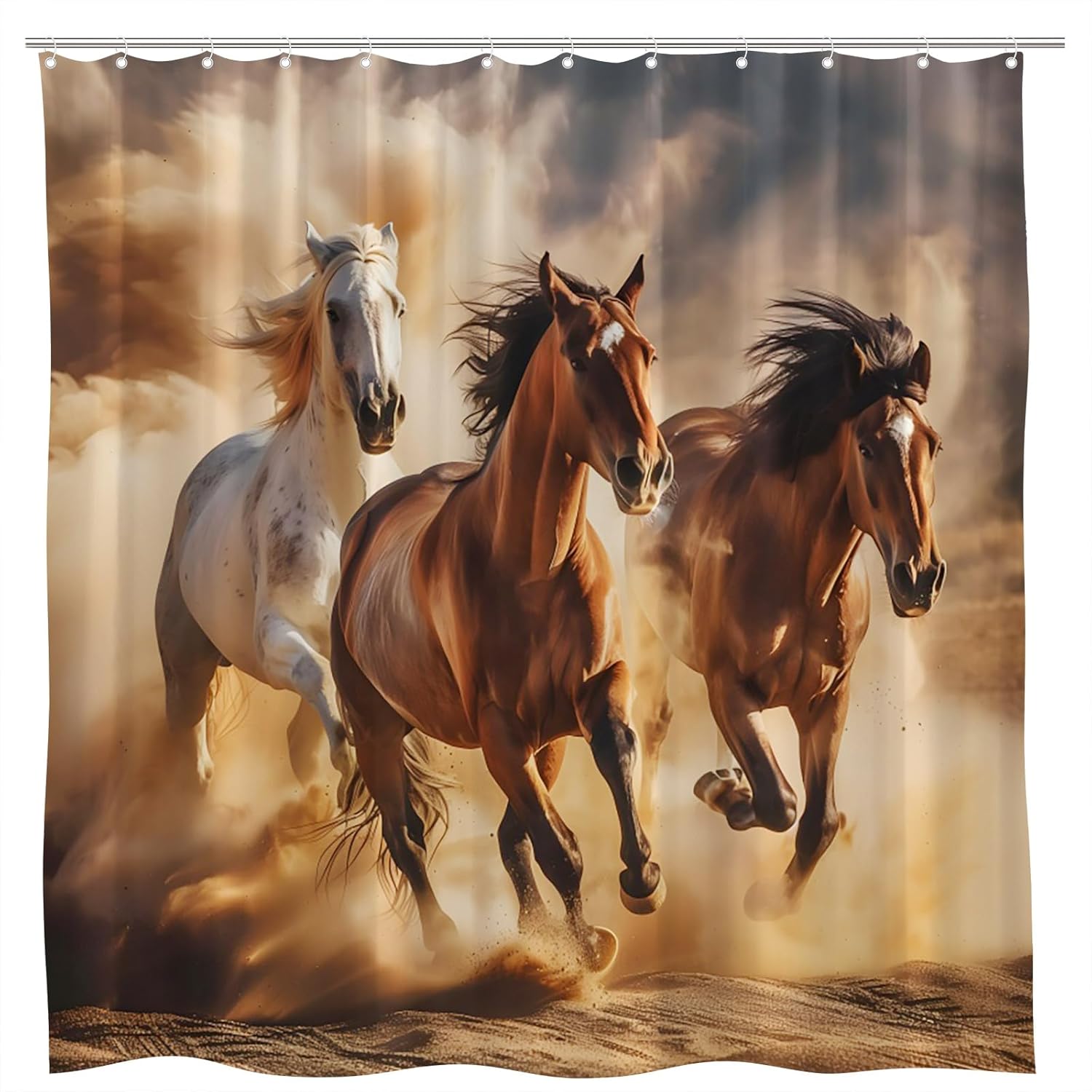 Western Themes Stallion Horse Shower Curtain