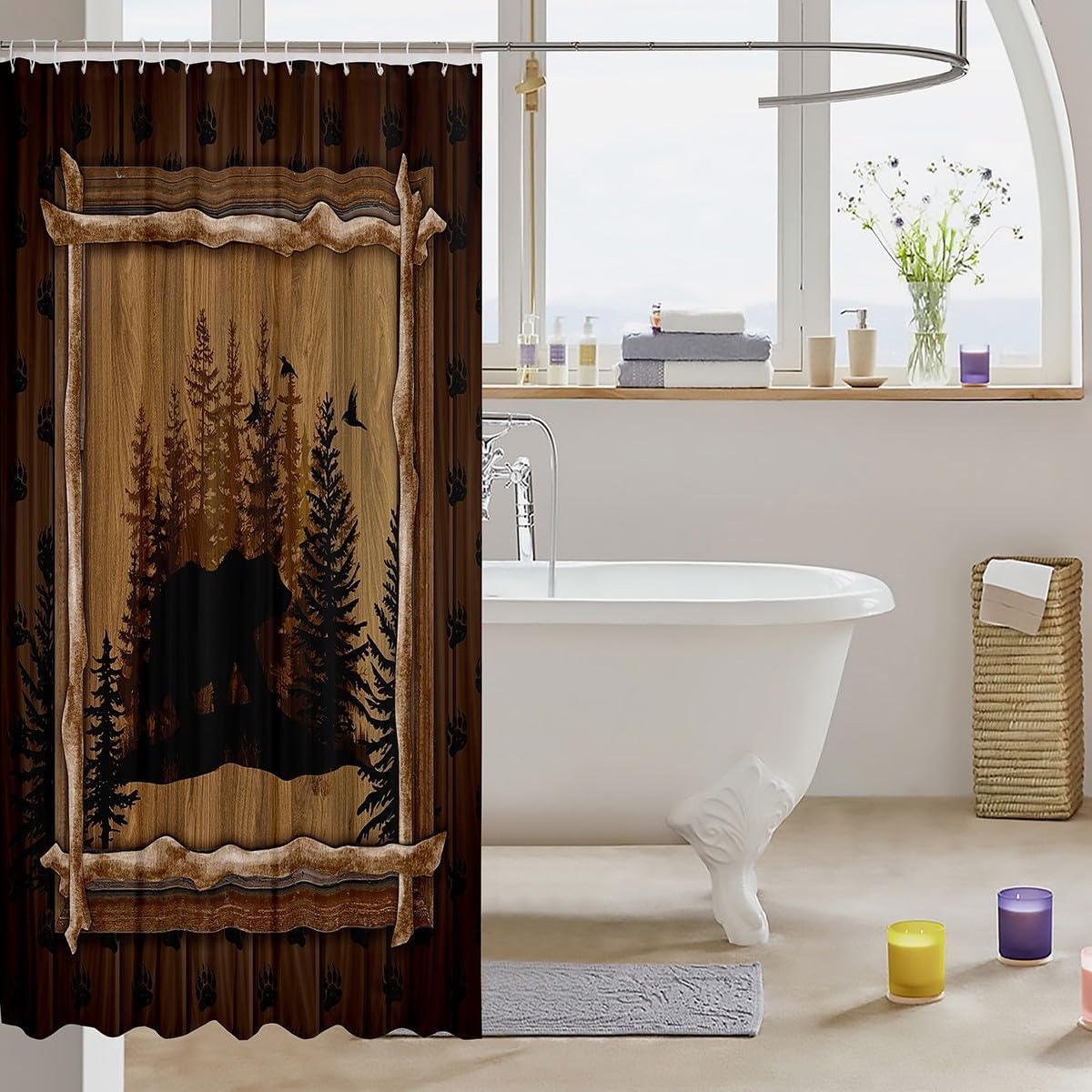 Extra Soft Bear Bath Curtain 72x78