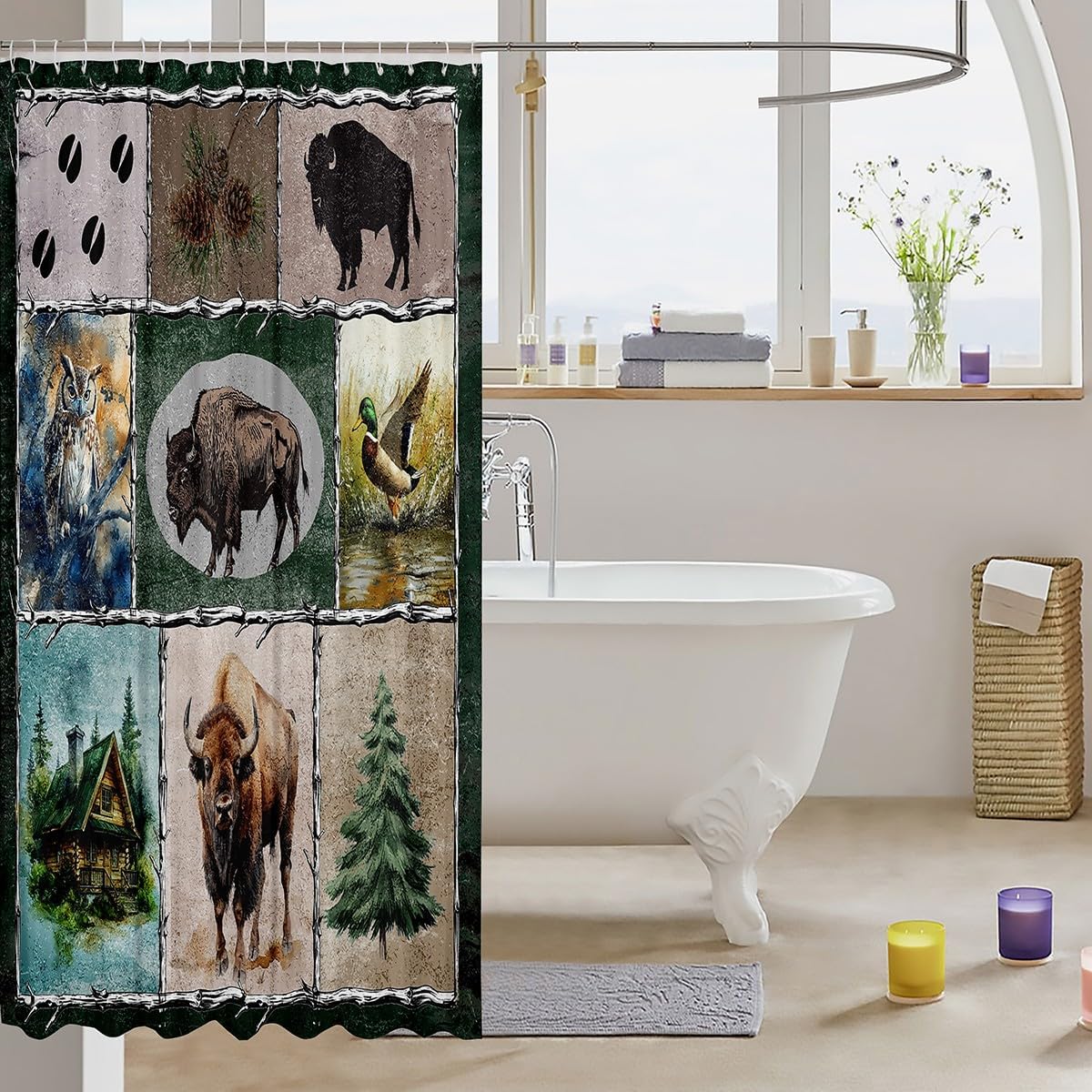 Feelyou Buffalo Bath Curtain 6ft x 6ft