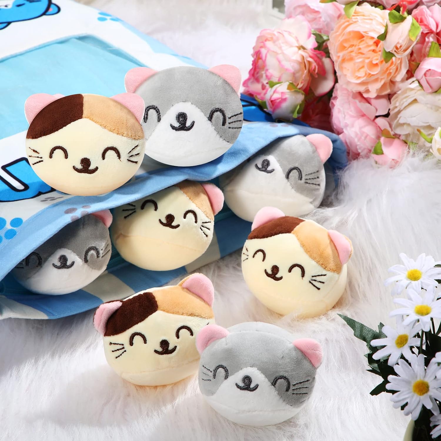 Civaner Adorable Cat Plush Pillow Throw