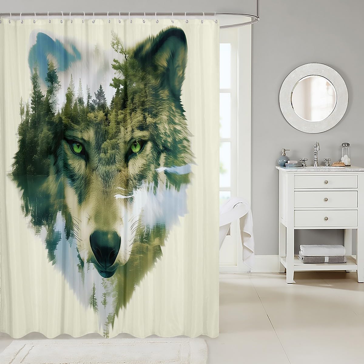 Feelyou Wolf Shower Curtain 72x72 Inches