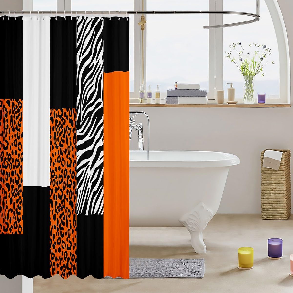 Feelyou Animal Print Bath Curtain Set 72x78