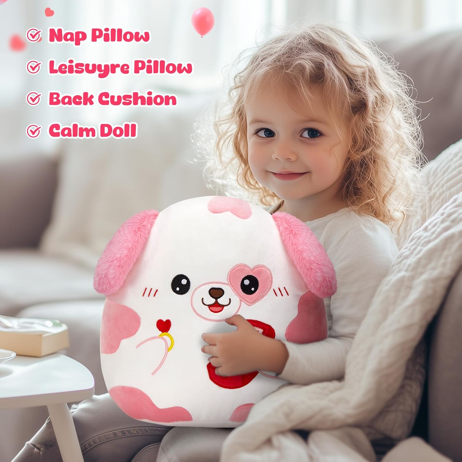 CUTE 12 HEART SHAPED PUPPING STUFFED ANIMALS for Valentines Gift
