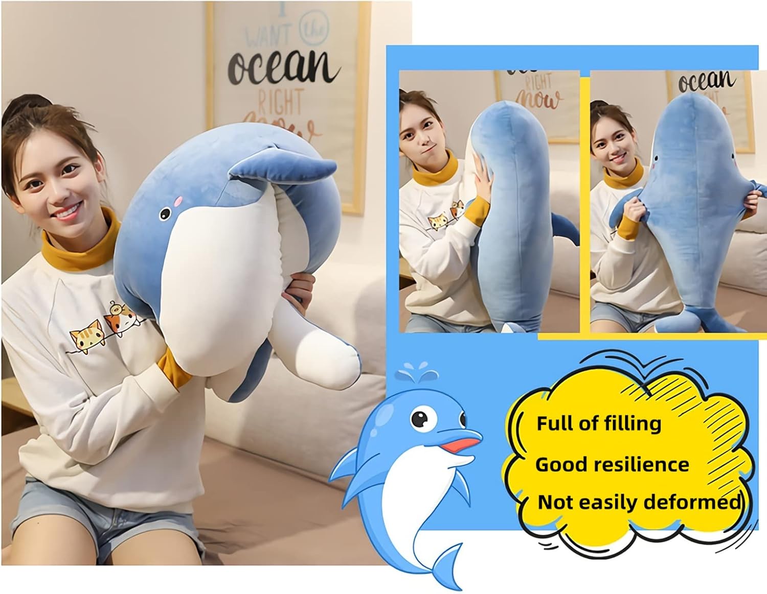 Perfect Cuddle Companion Blue Whale Plush Toy