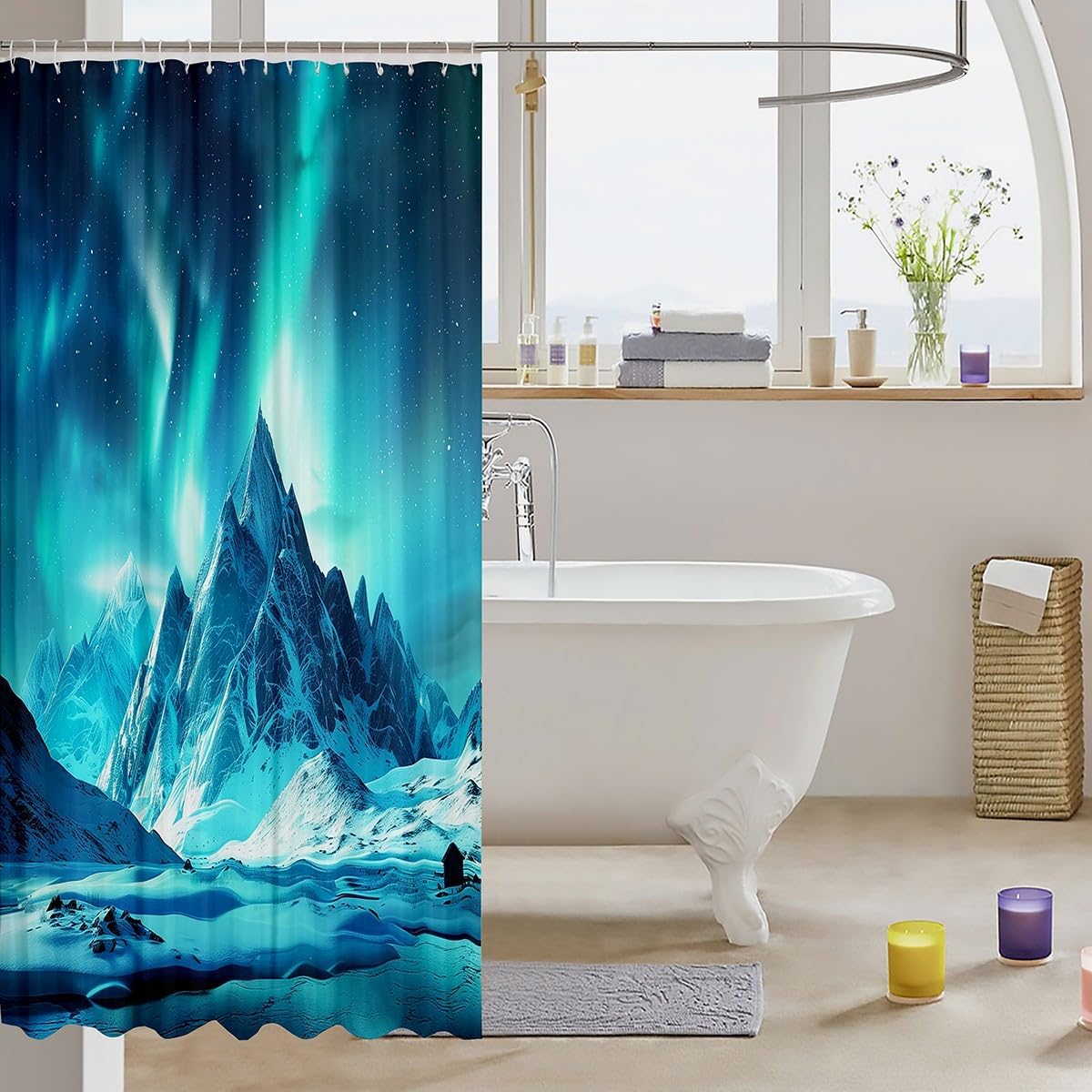 Northern Lights Kids Shower Curtain Set 72x72