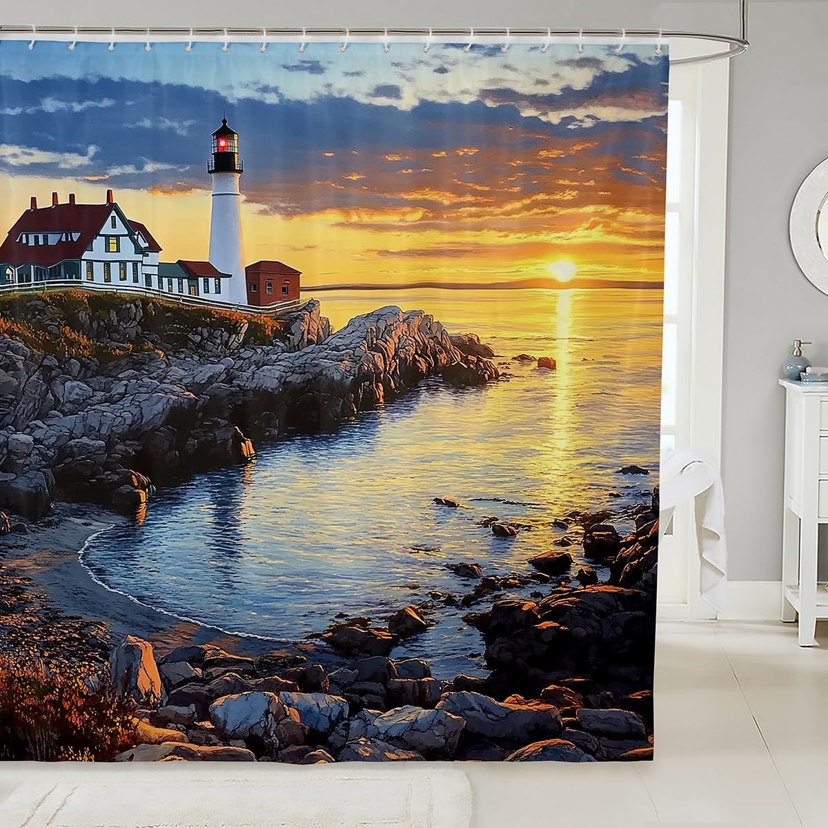 Jeffeloiu Ocean Shower Curtain for Kids
