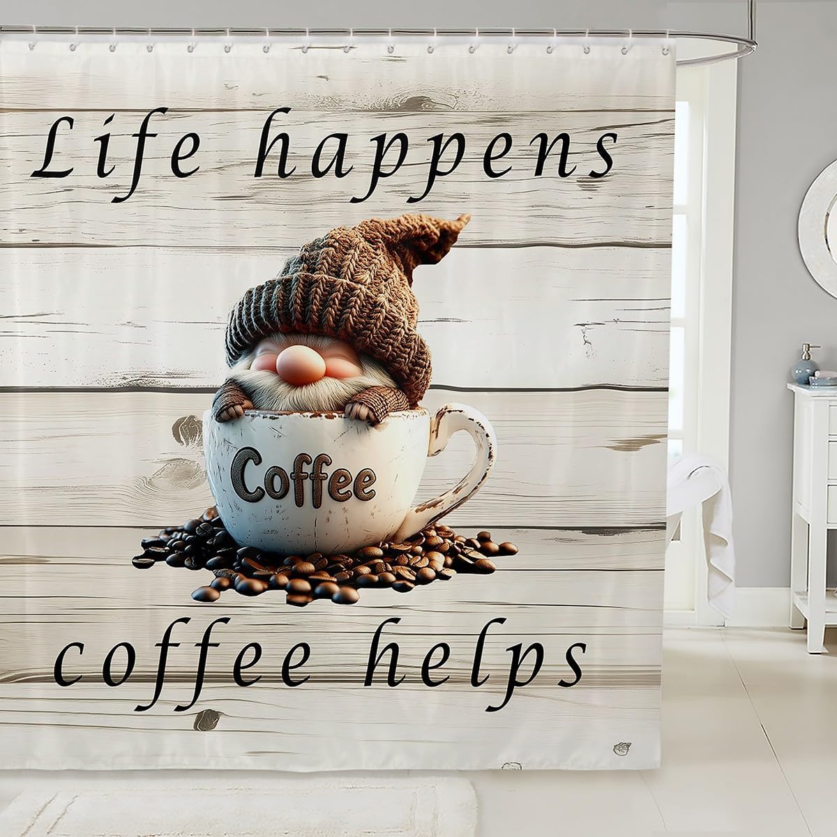 Feelyou 72 x 72 Kawaii Gnome Bathroom Shower Curtain