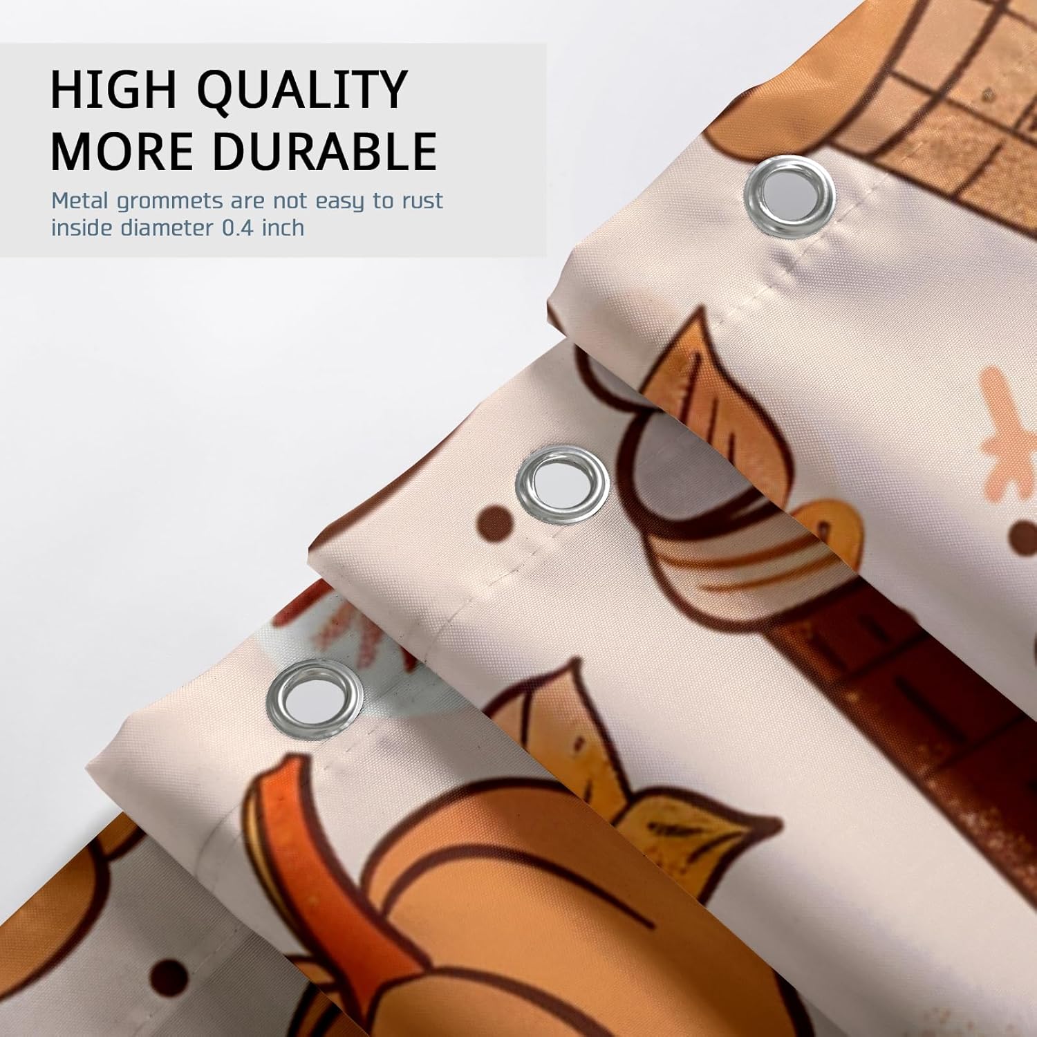 Fall Pumpkin Ice Cream Shower Curtain Set - 72x72