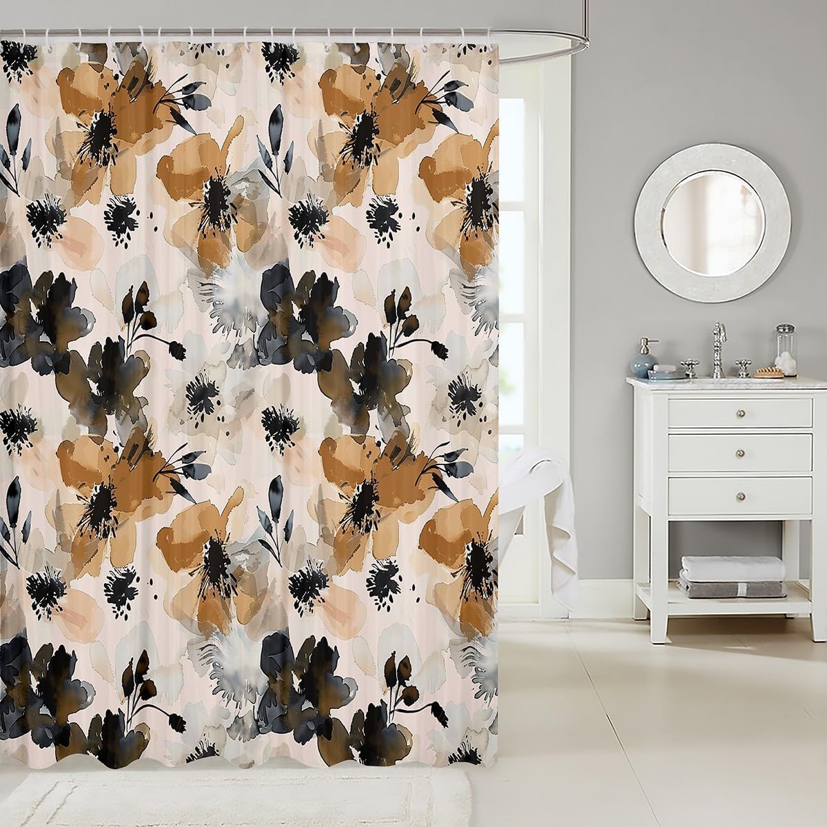 Feelyou Tie Dye Shower Curtain Set Modern Patterns for Your Bathroom
