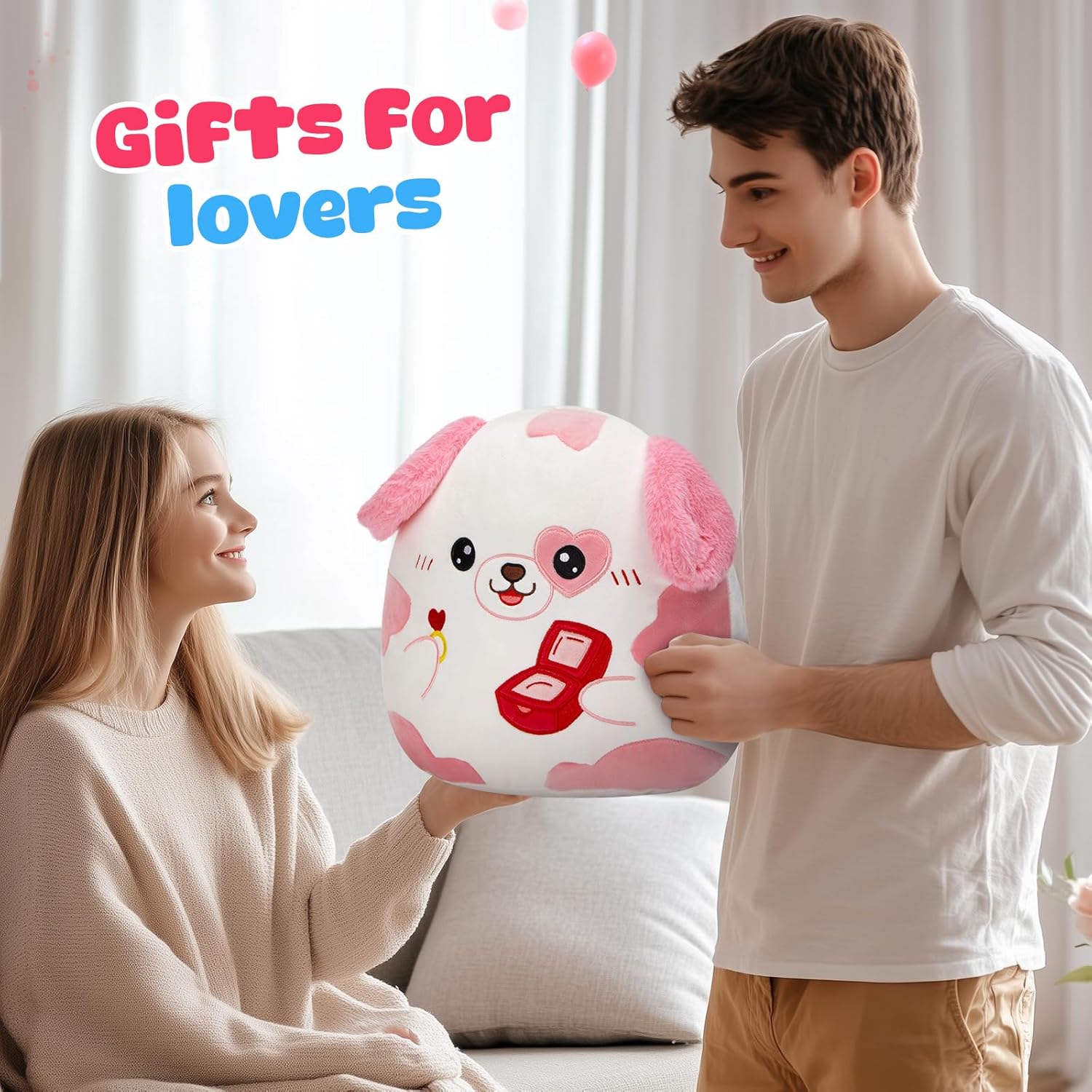 CUTE 12 HEART SHAPED PUPPING STUFFED ANIMALS for Valentines Gift