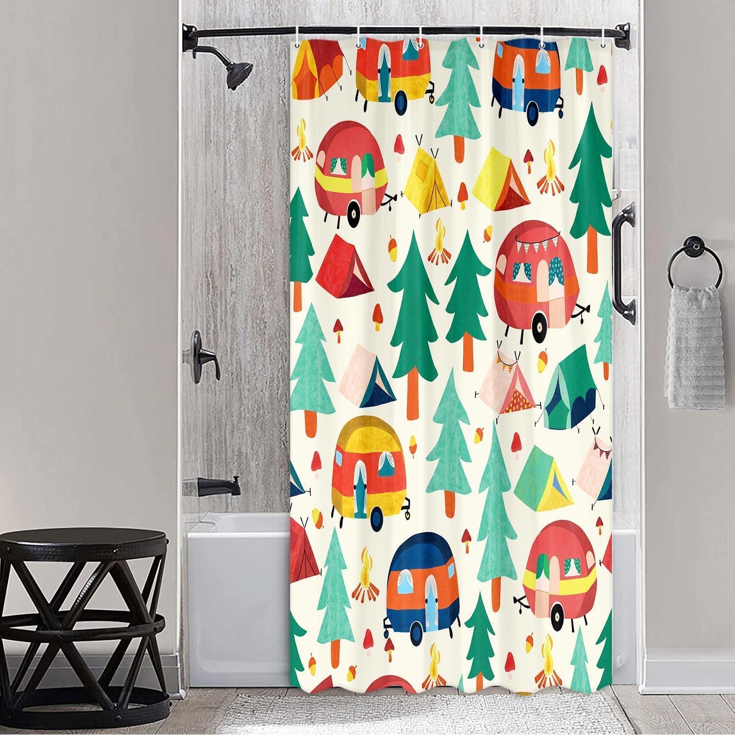 NYMB Camper RV Shower Curtain Set for Kids