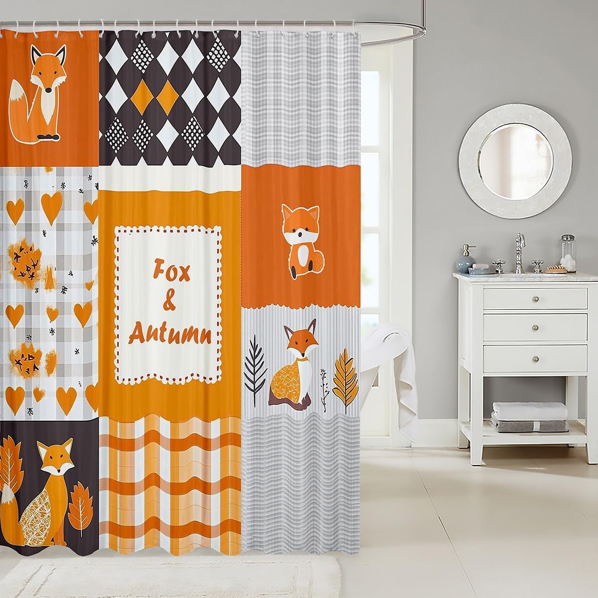 Feelyou Fox 72x72 shower curtain set Perfect for Boys Girls Teens Kids