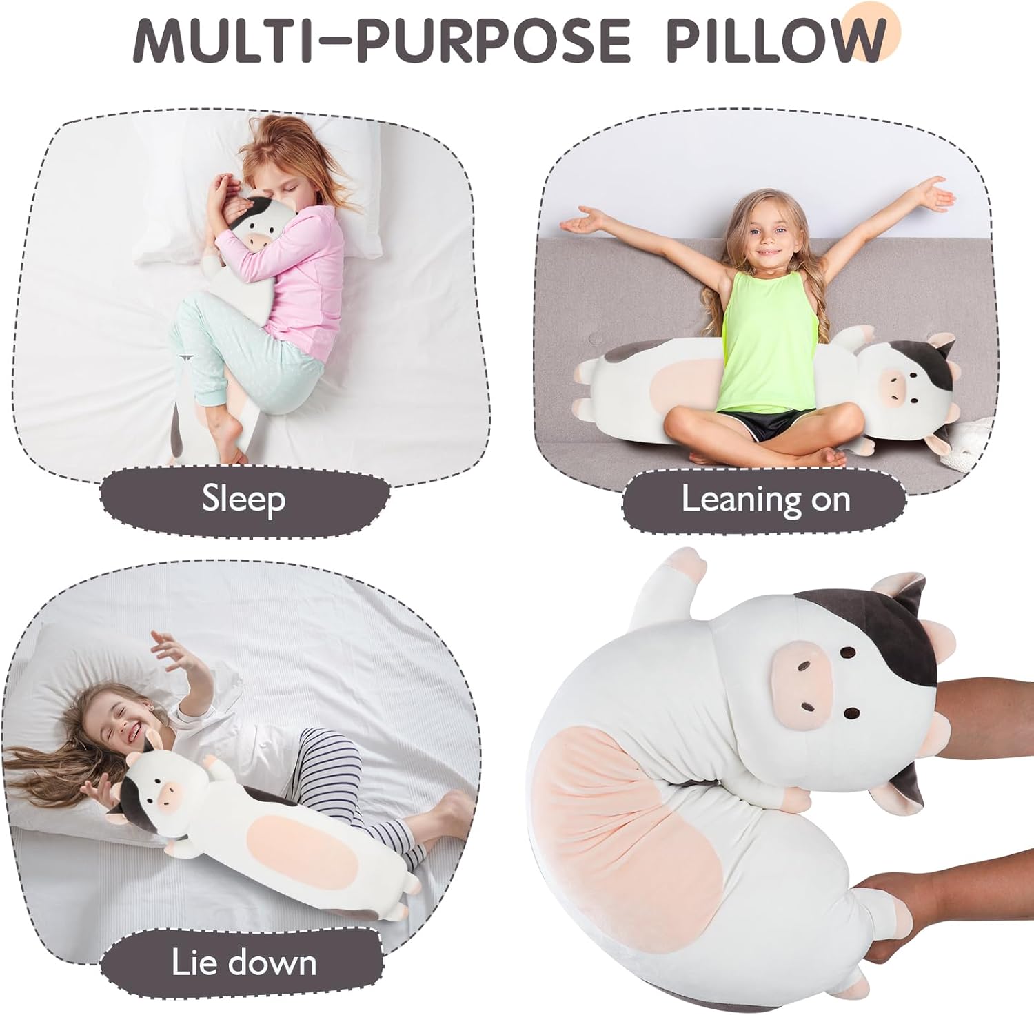 36-inch Milk Cow Plush Pillow