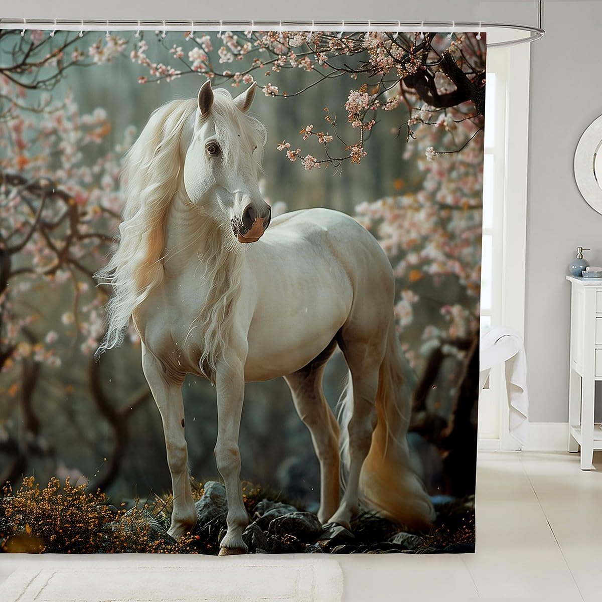 Festive Horse Bath Curtain Set