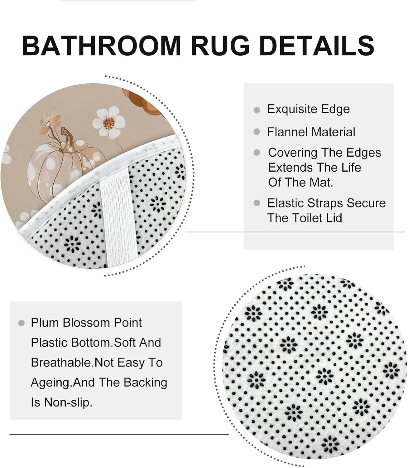 4PCS Fall Dot Pumpkin Shower Curtain Set with 72 x 72 Mat