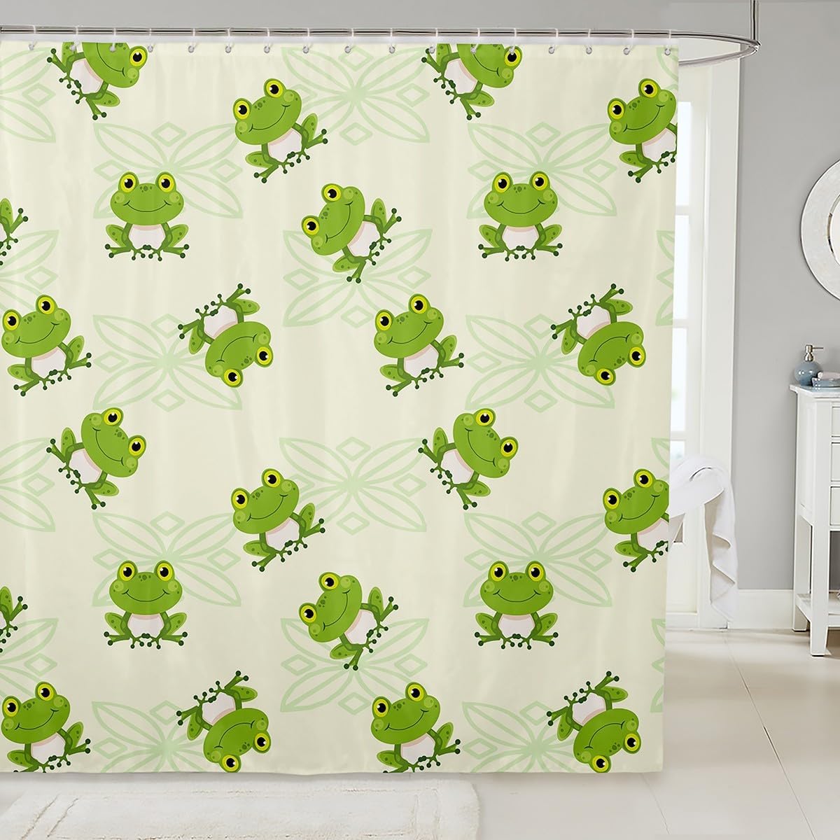 Feelyou Green Frog 72x78-inch bathroom shower curtain waterproof