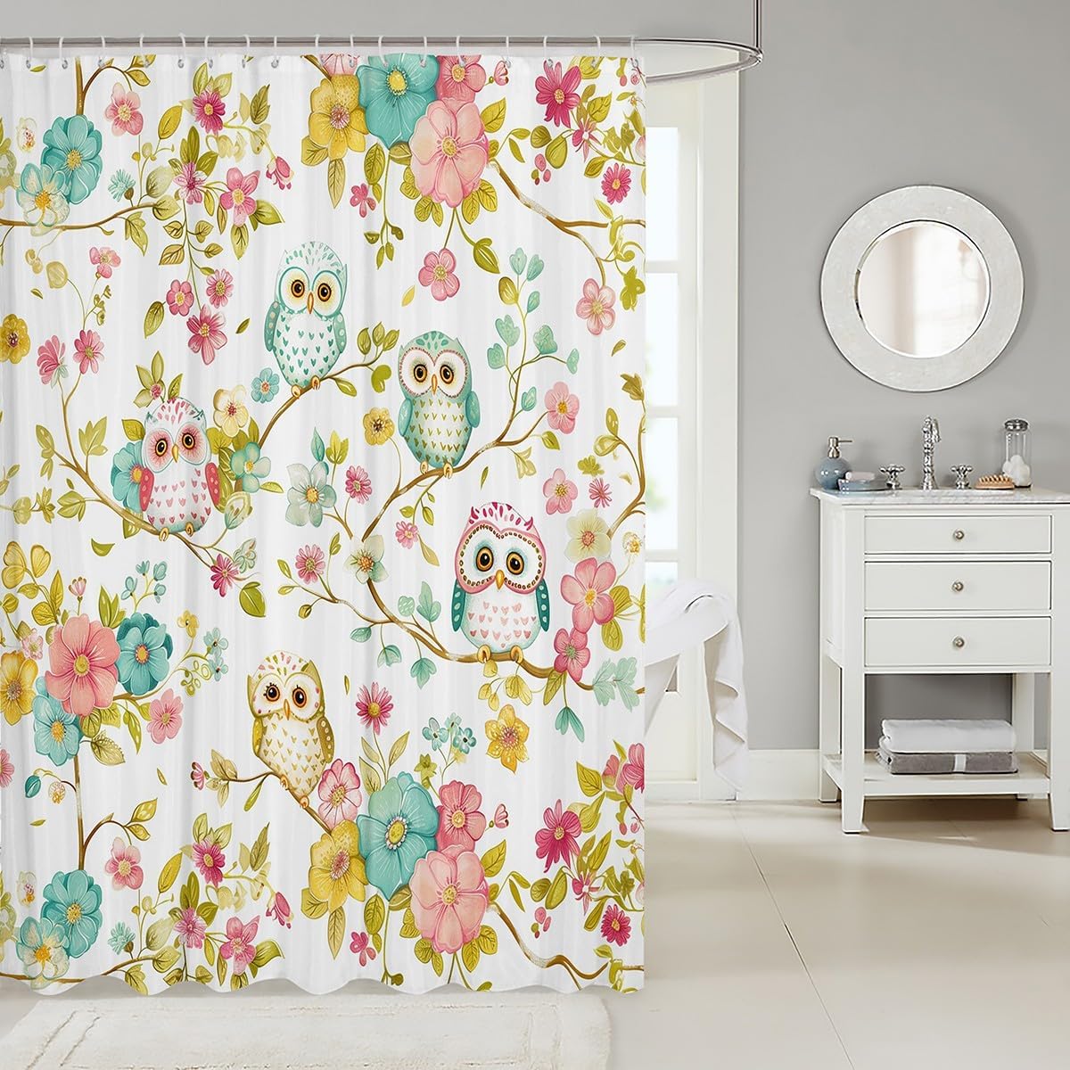 Feelyou Owl 72x72 Shower Curtain