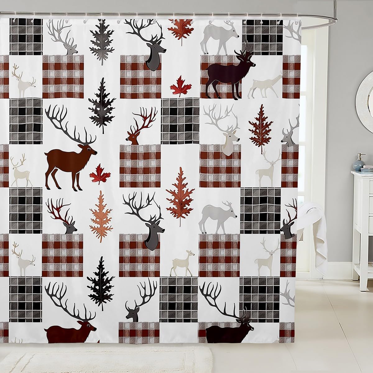 Feelyou Deer Shower Curtain Set 72x78