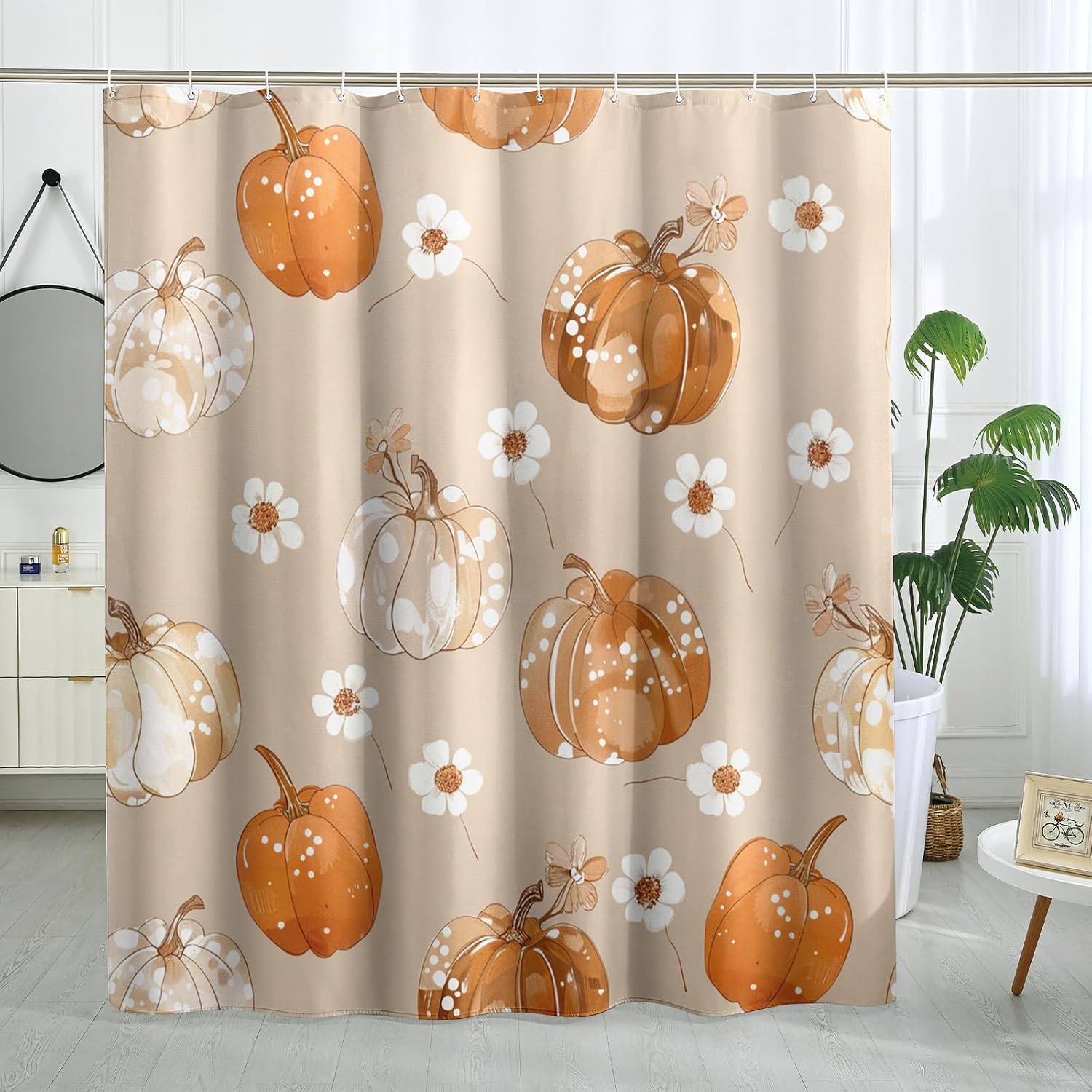 GDHBLING - Autumn Pumpkins 72x78 inch Shower Curtain Set