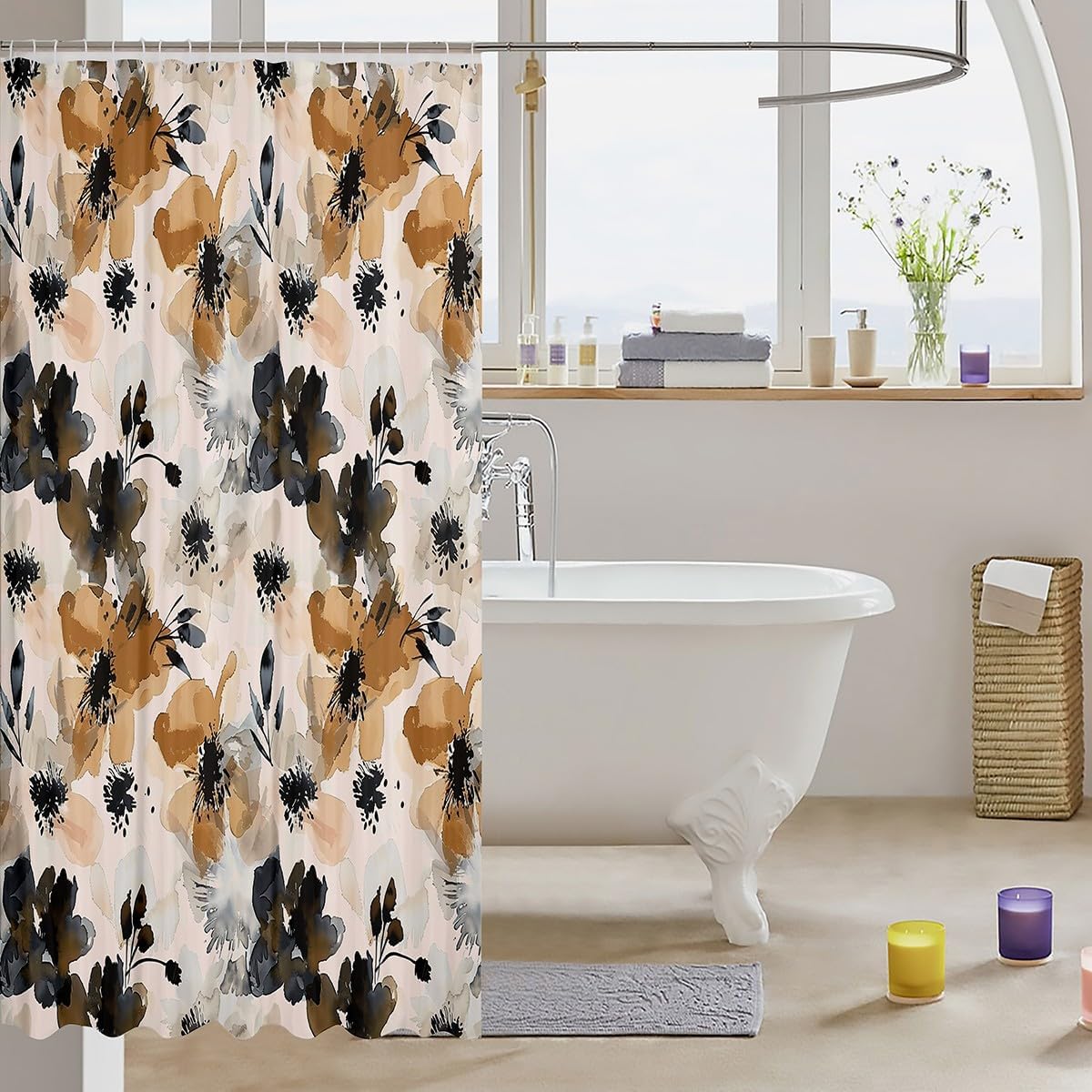 Feelyou Tie Dye Shower Curtain Set Modern Patterns for Your Bathroom
