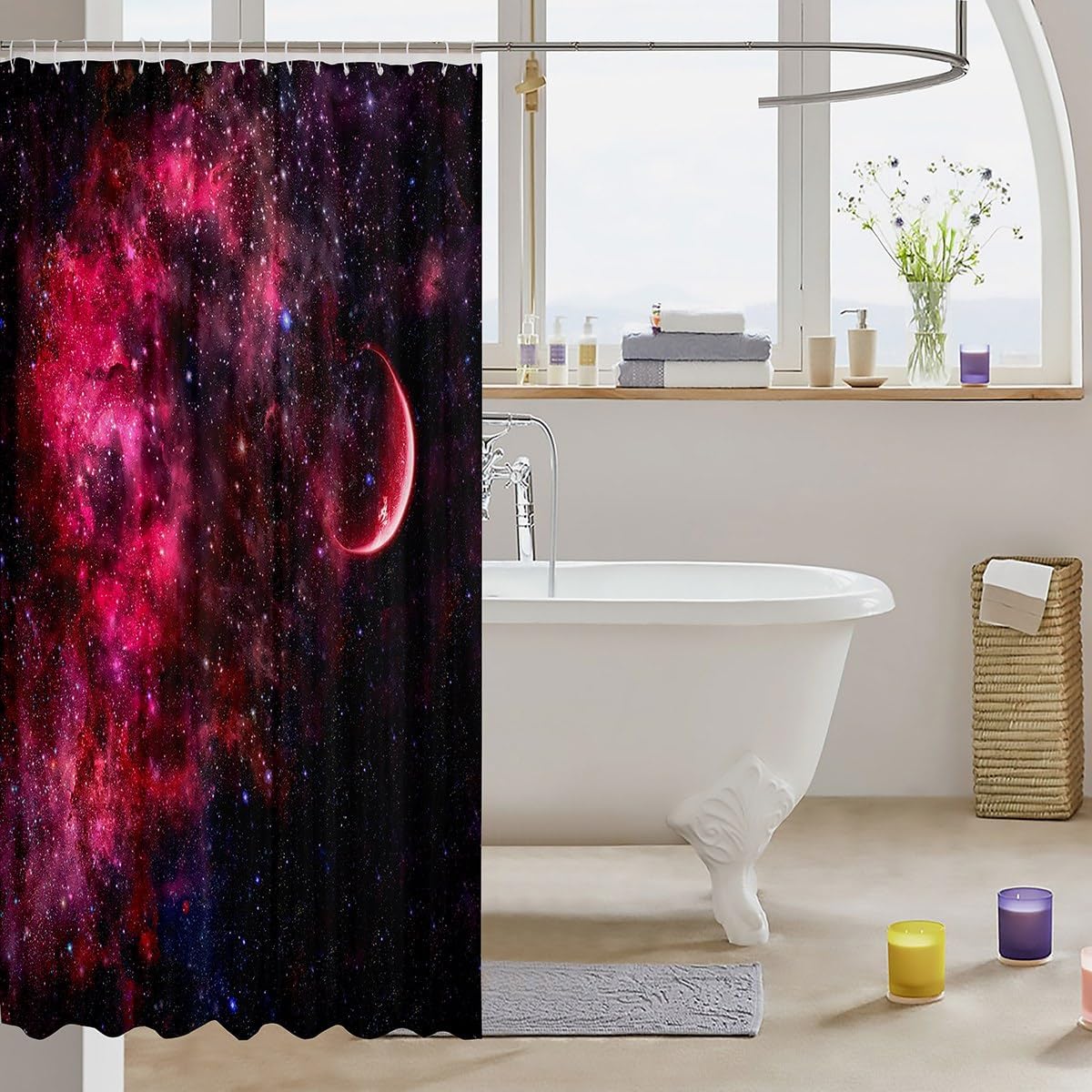 Starry Sky Kids Boho Development Washable shower curtains