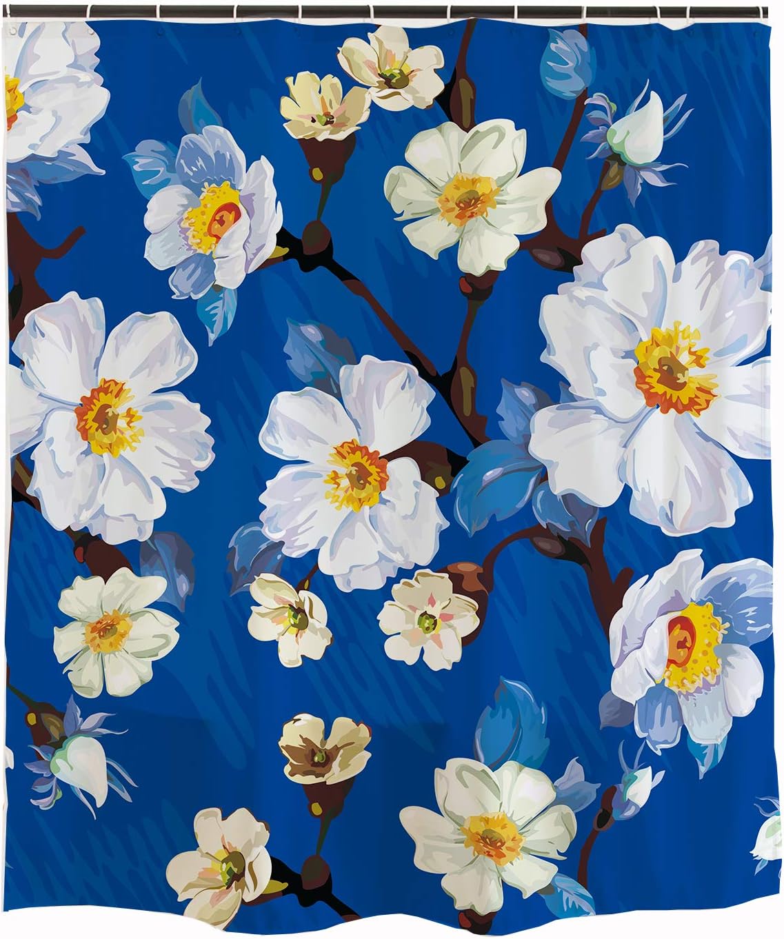 White Narcissus Blue - 71 Shower Curtain Set