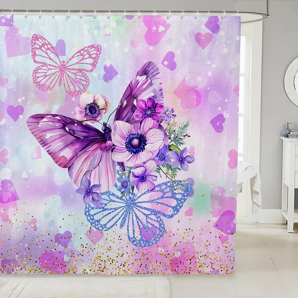 Manfei Butterfly Bath Curtains