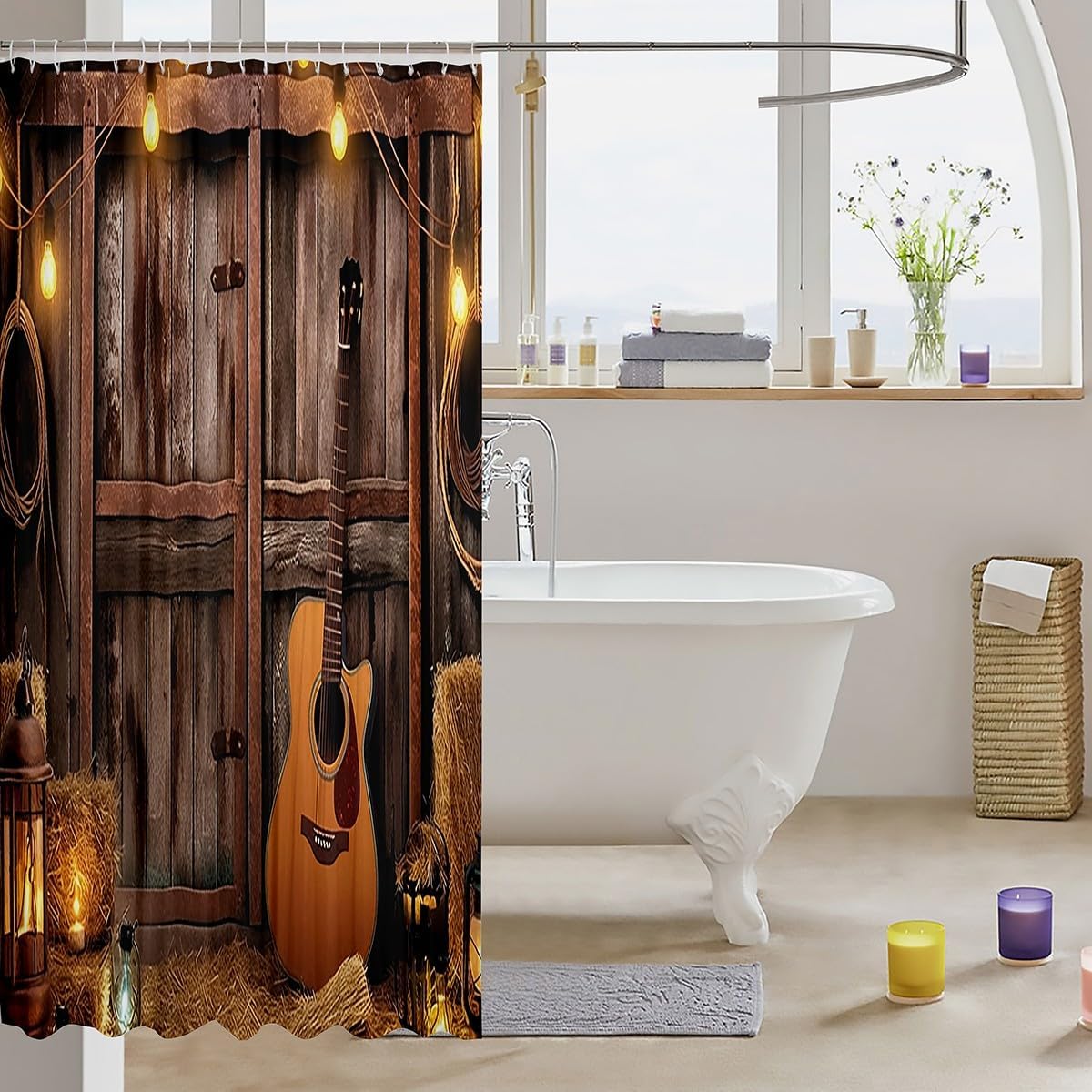 Feelyou Western Rustic Barn 72 L x 72 W Shower Curtain Set