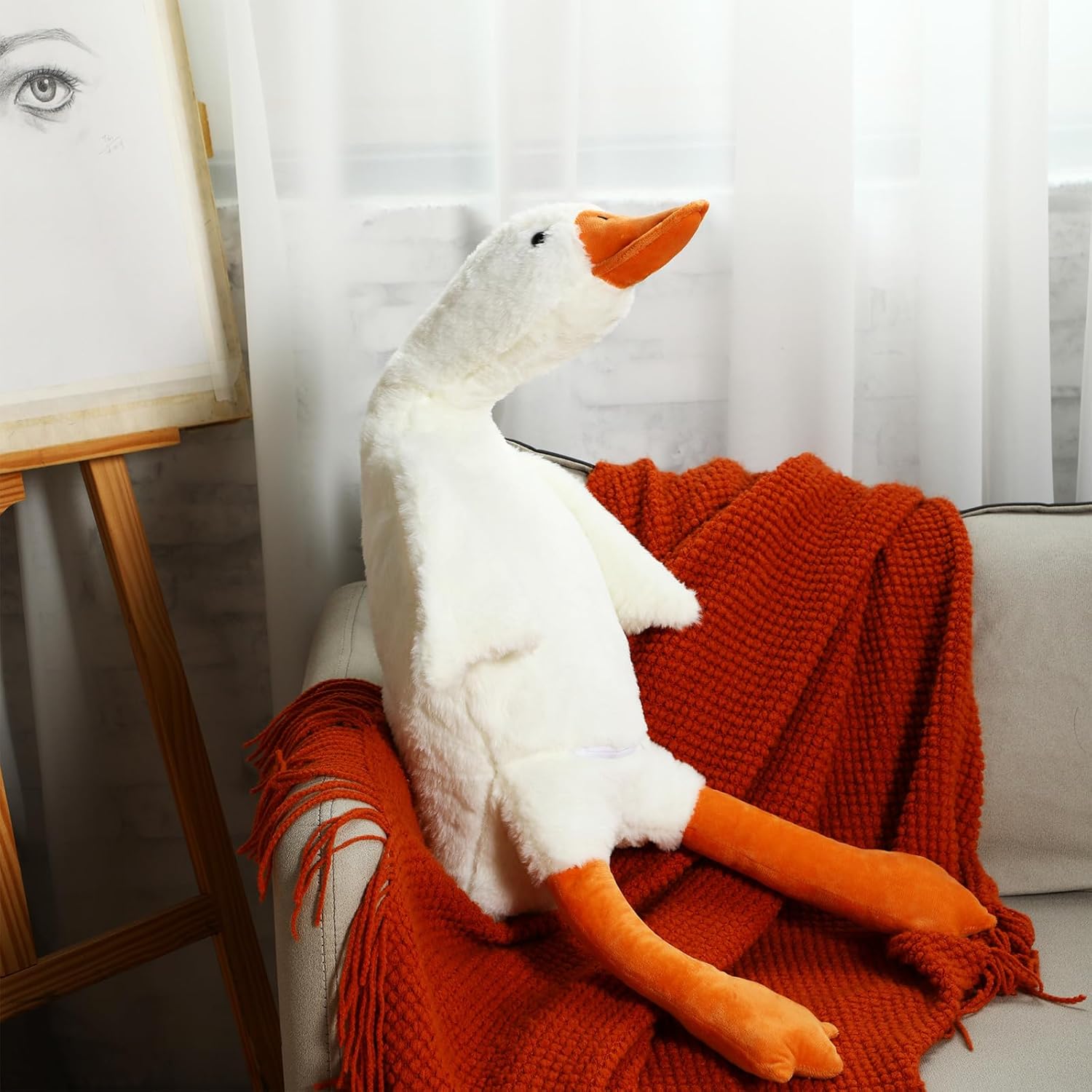 Lenwen 63 Inch Giant Goose Plush Pillow Toy