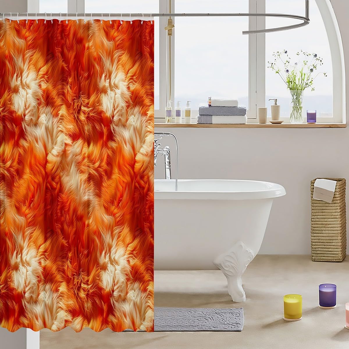 Feelyou Fur Shower Curtain 72x72 Bath