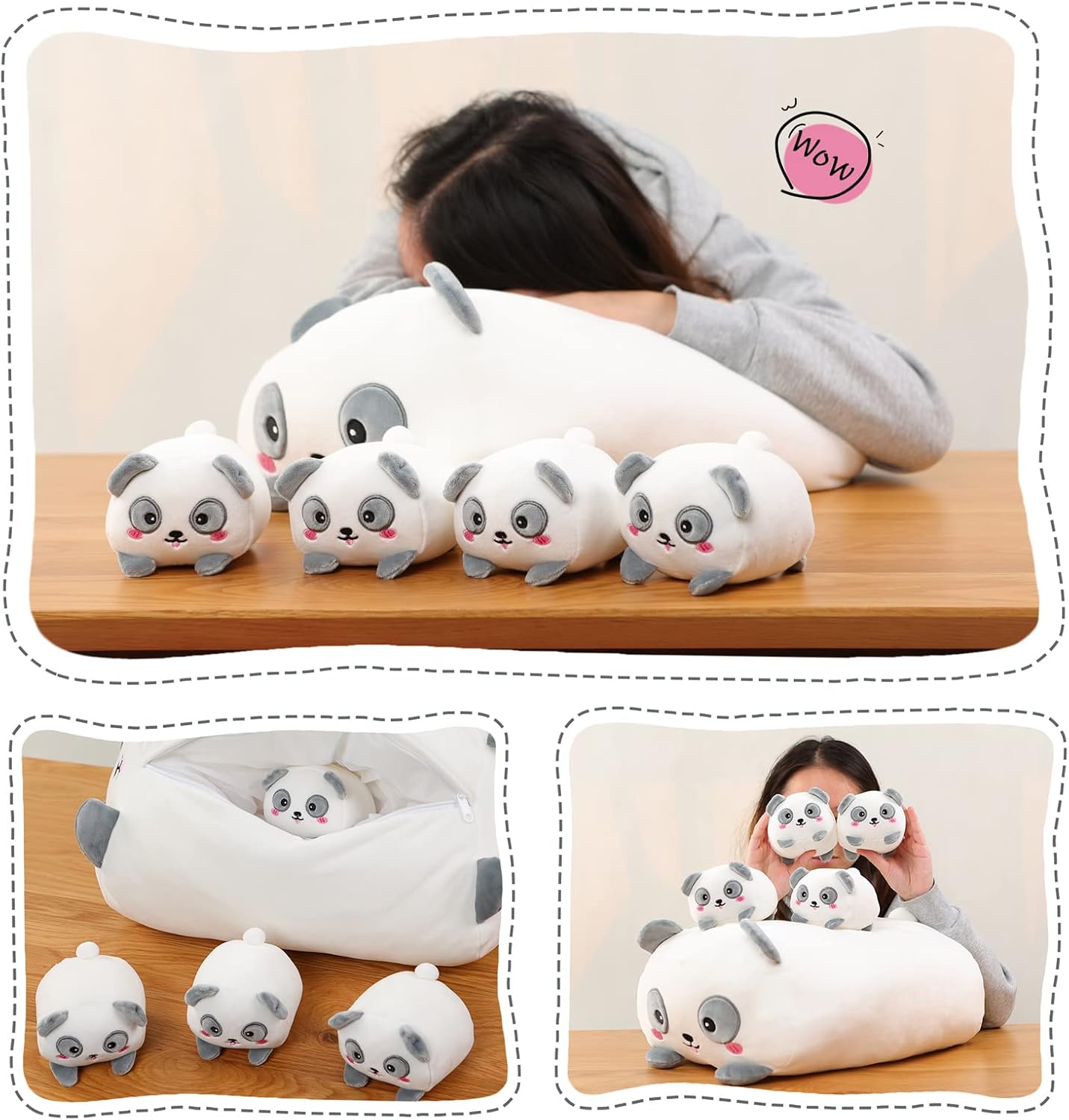 AIXINI Cute Panda Mommy Stuffed Animal