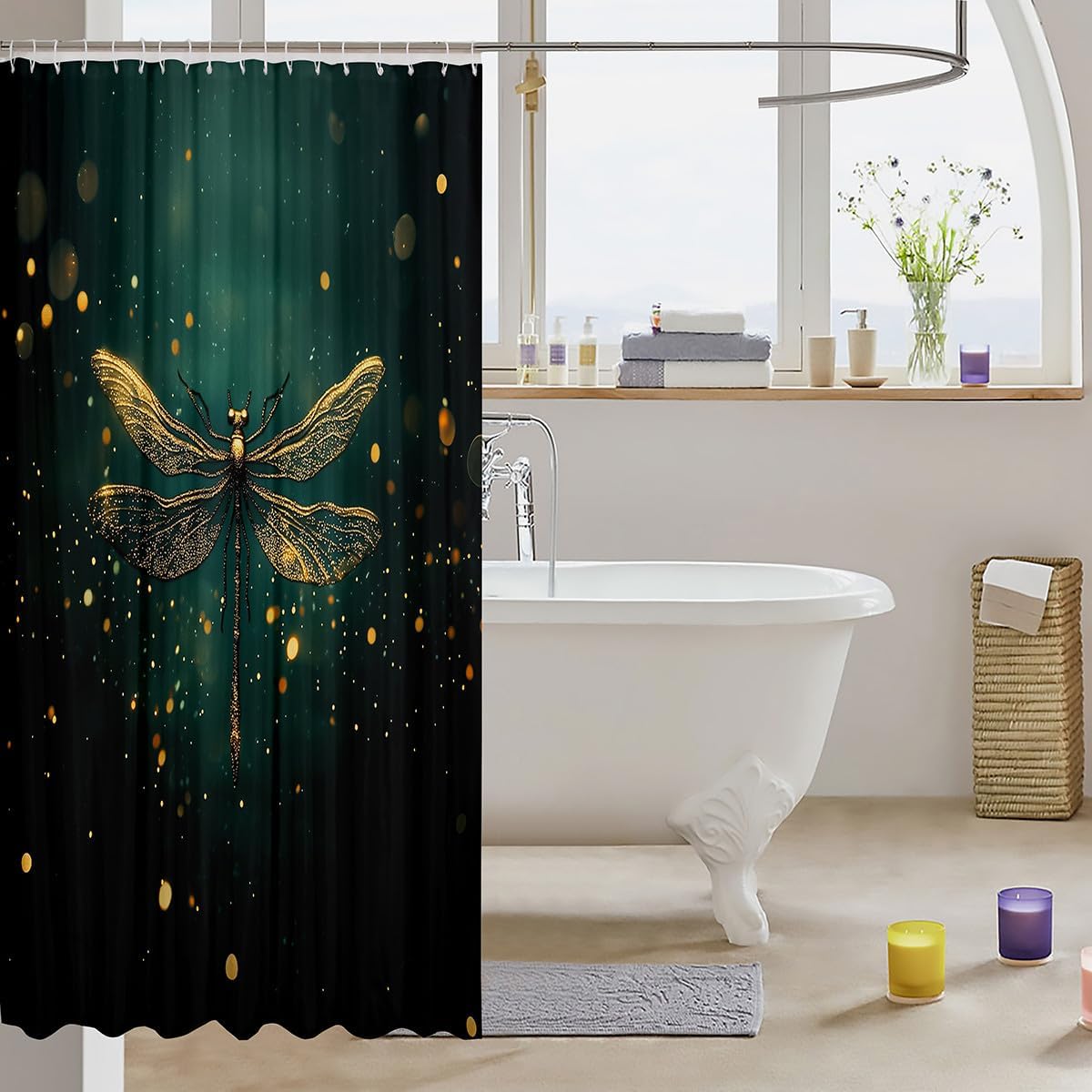 JeaneloiuDragonfly Shower Curtain Set