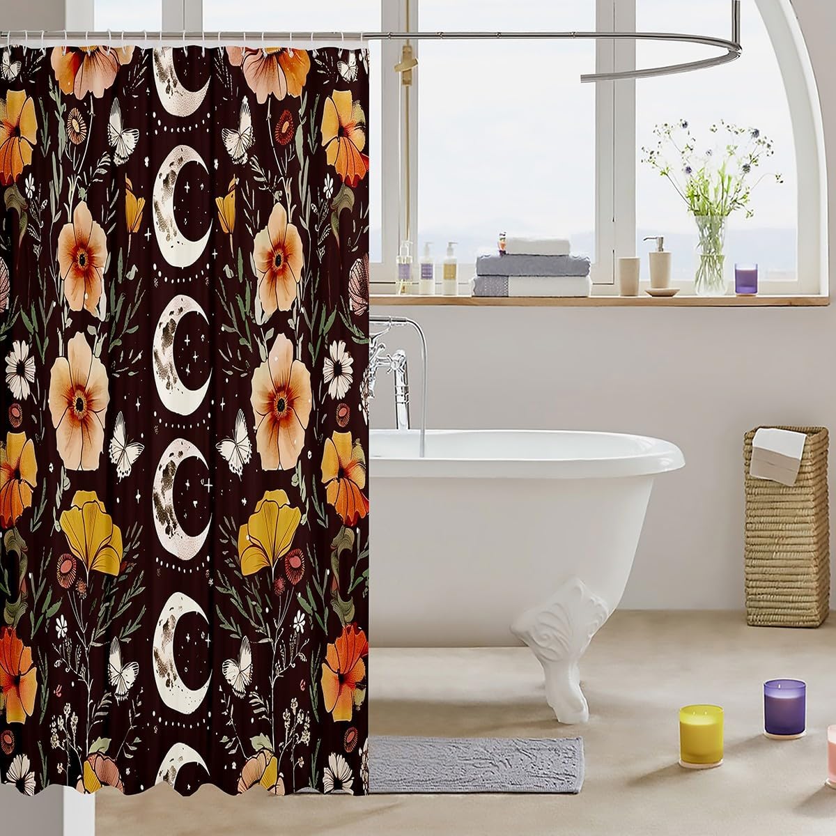 jealouslovelies Butterfly Bath Curtain for Kids Waterproof Unique Design