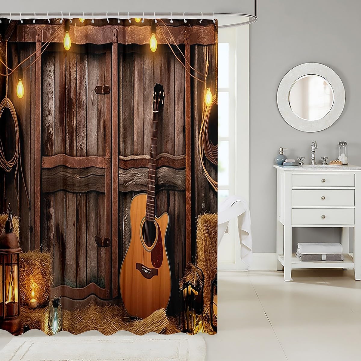 Feelyou Western Rustic Barn 72 L x 72 W Shower Curtain Set