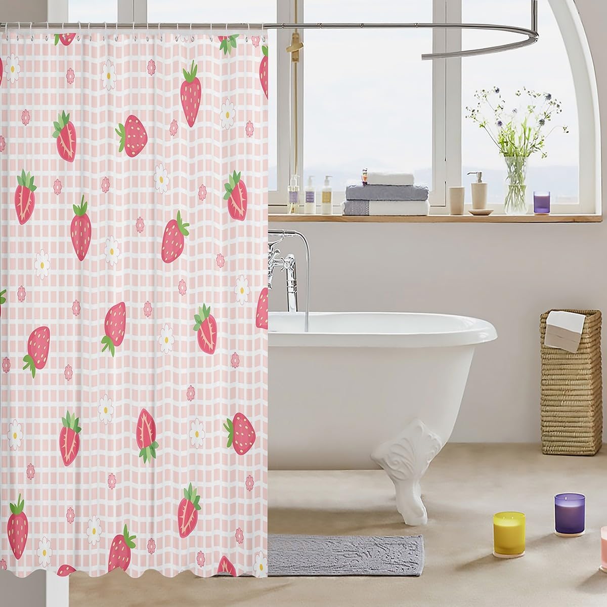 Cartoon Strawberry Shower Curtain