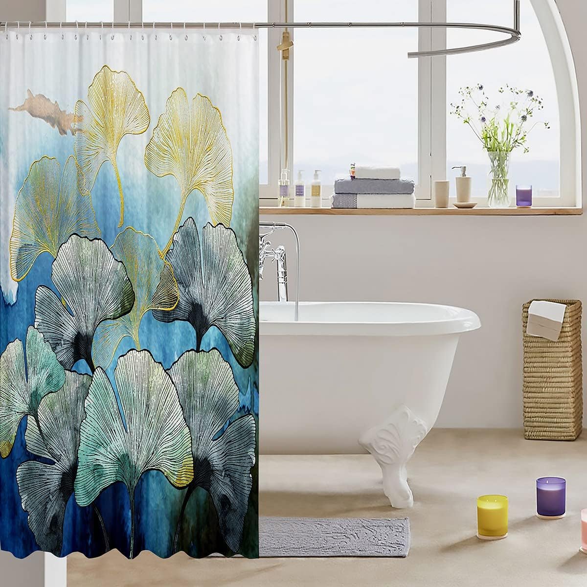 Ginkgo Leaf Kids Shower Curtains Water-Resistant mamas must-have